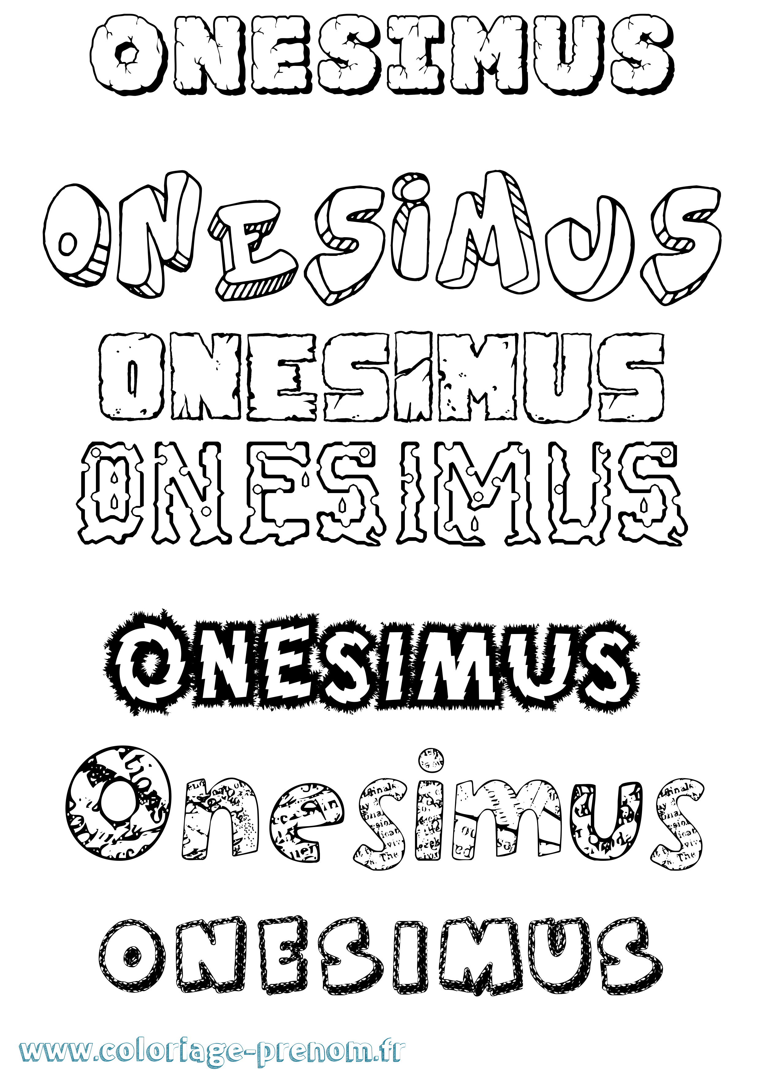 Coloriage Onesimus Destructuré Coloriage prénom Onesimus Destructuré