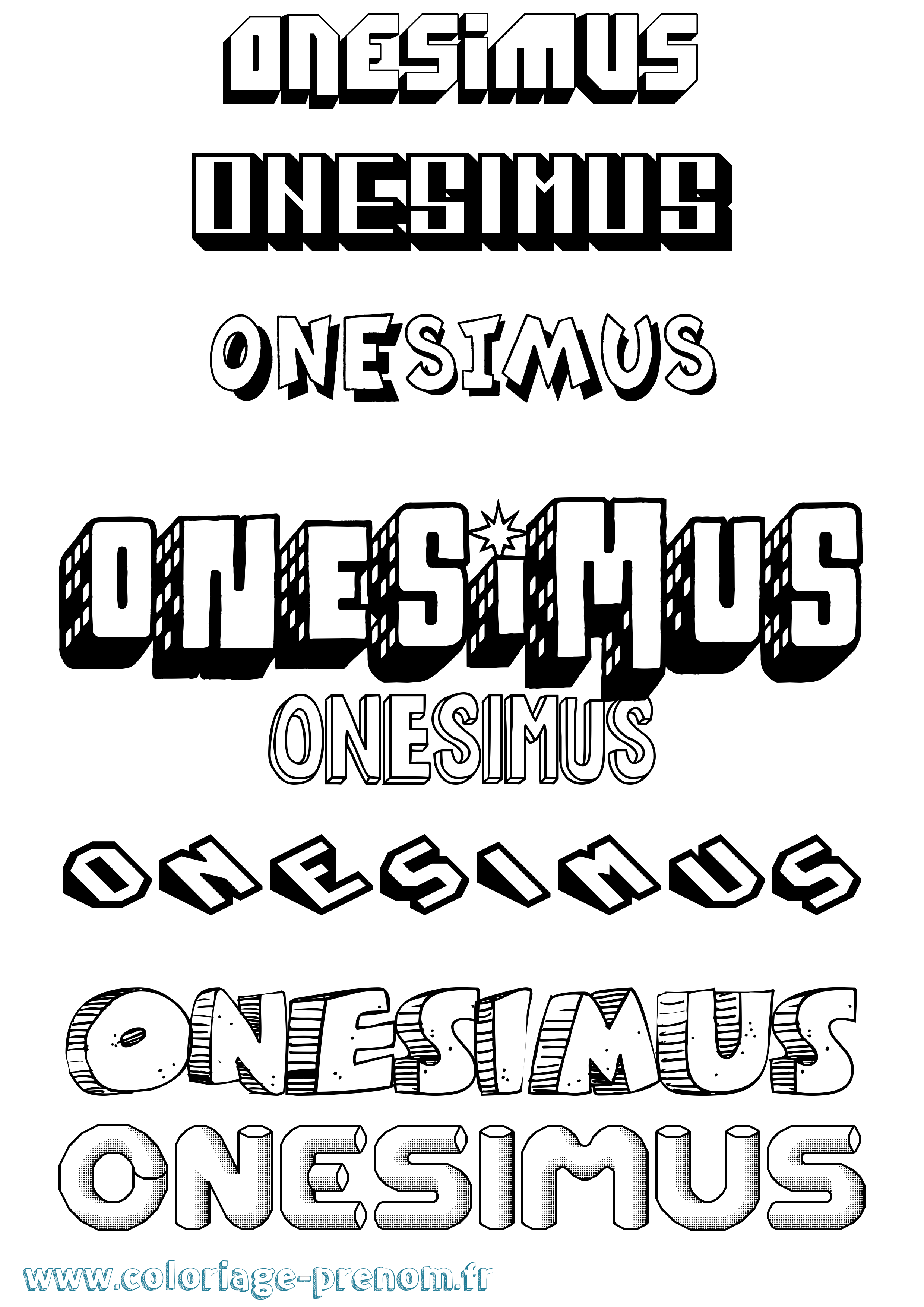 Coloriage Onesimus Effet 3D Coloriage prénom Onesimus Effet 3D