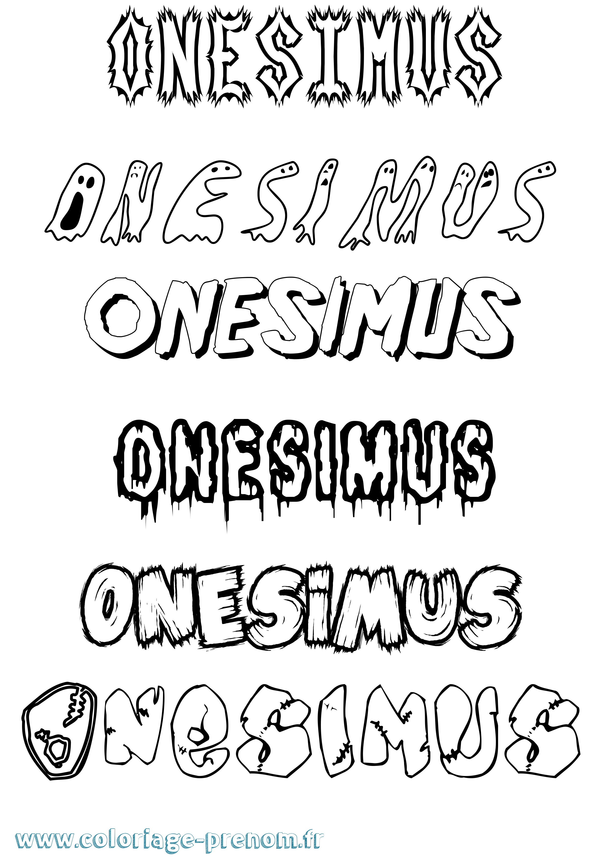Coloriage Onesimus Frisson Coloriage prénom Onesimus Frisson