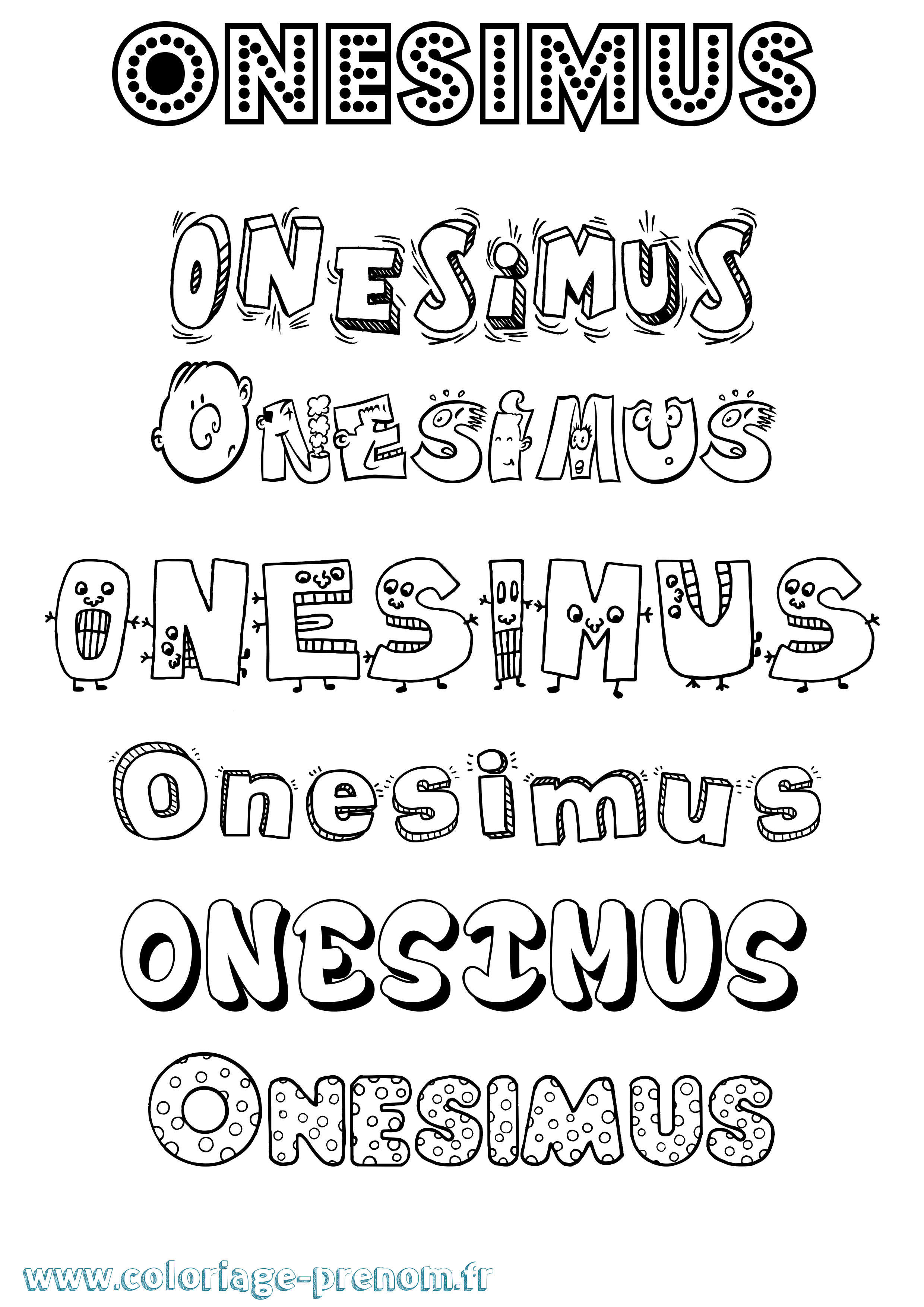 Coloriage Onesimus Fun Coloriage prénom Onesimus Fun