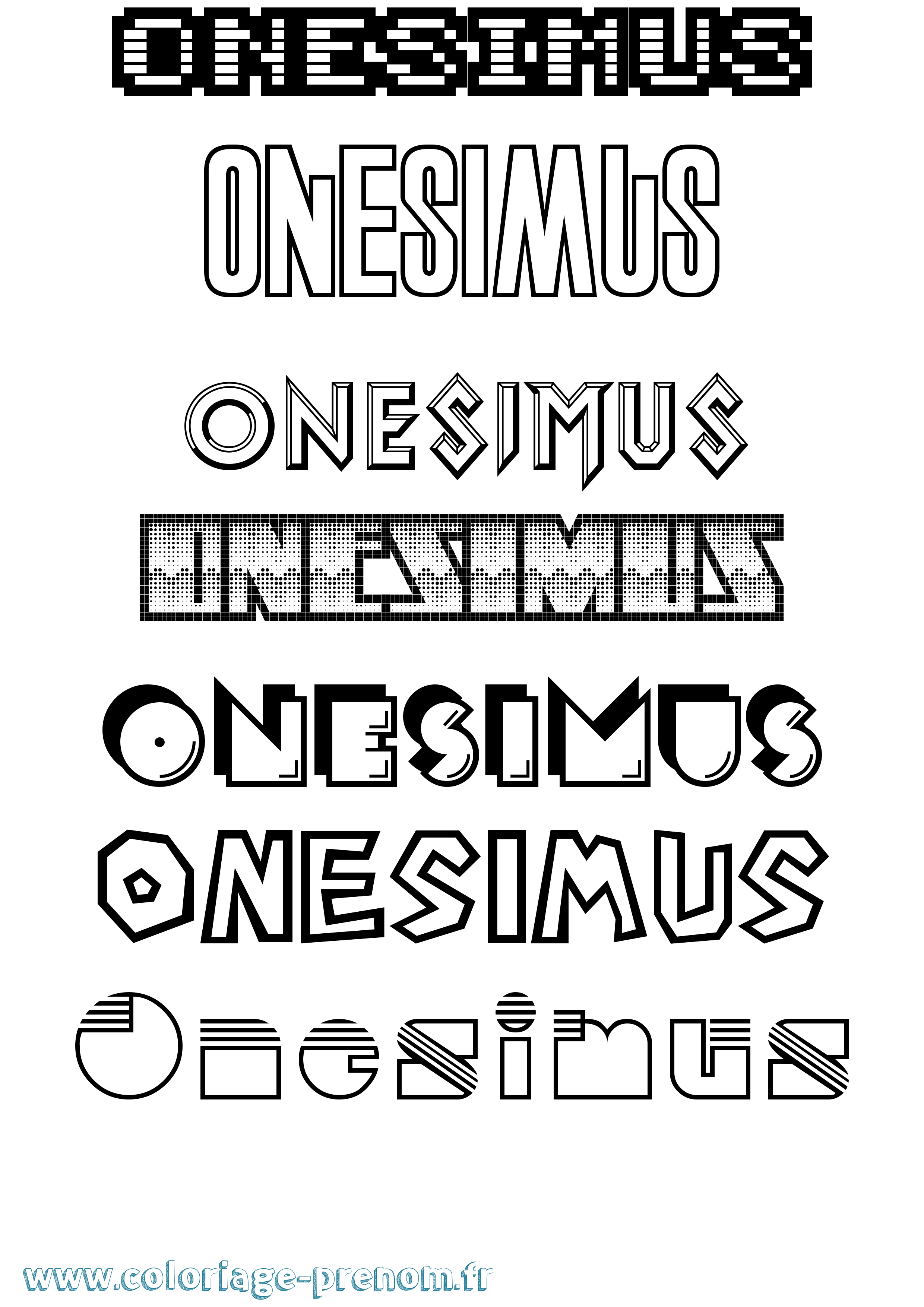 Coloriage Onesimus Jeux Vidéos Coloriage prénom Onesimus Jeux Vidéos