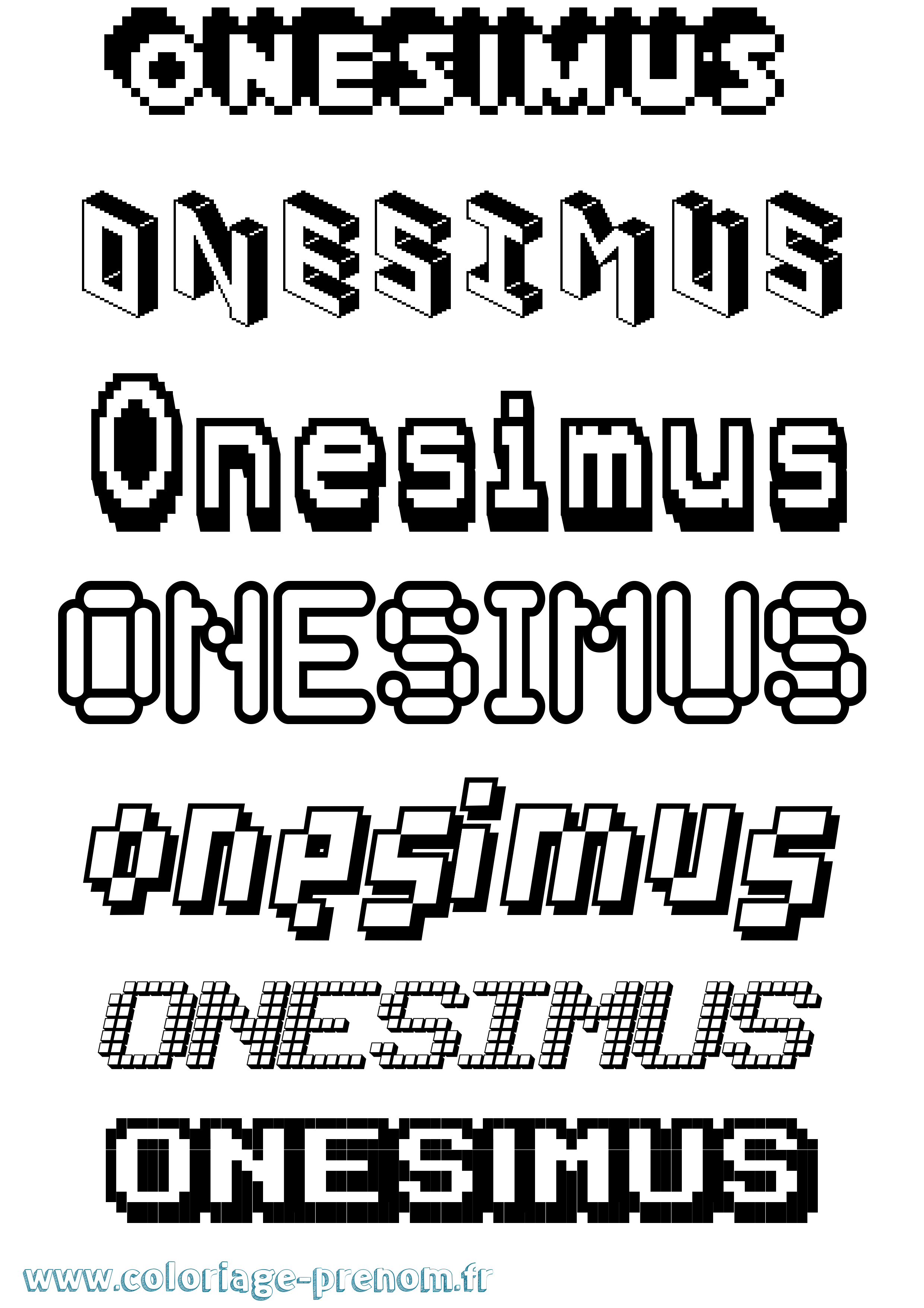 Coloriage Onesimus Pixel Coloriage prénom Onesimus Pixel