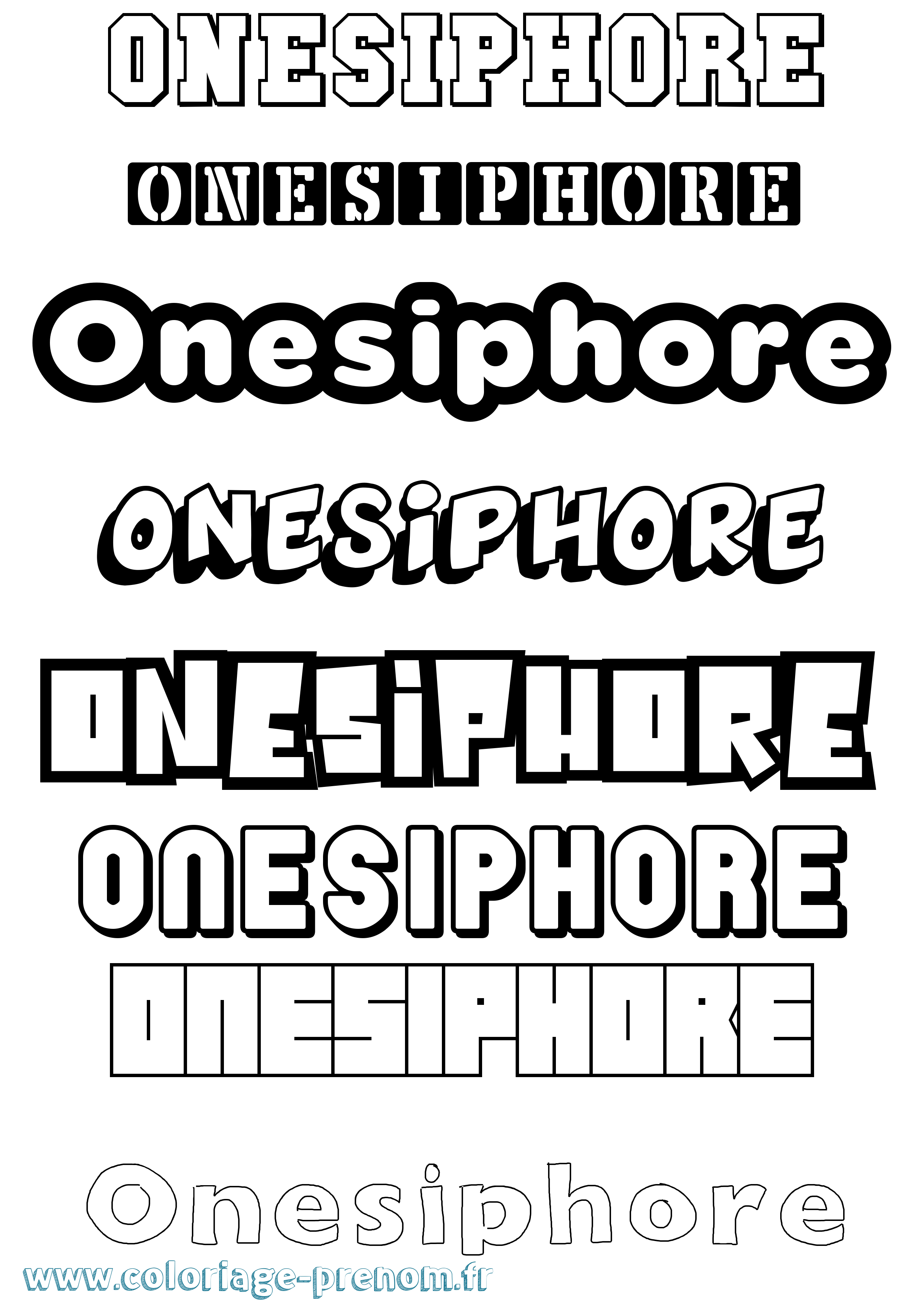 Coloriage prénom Onesiphore Simple