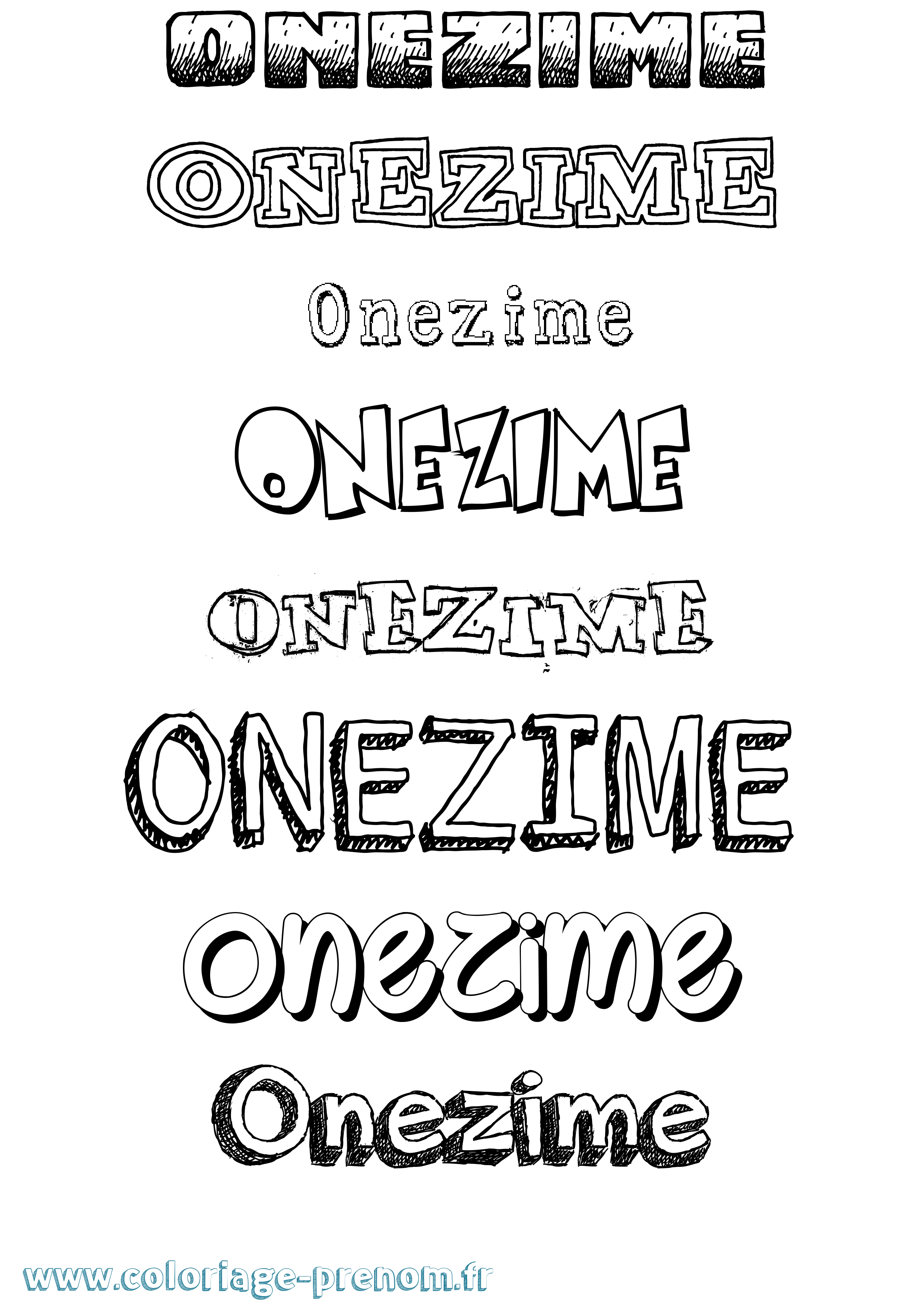 Coloriage prénom Onezime Dessiné