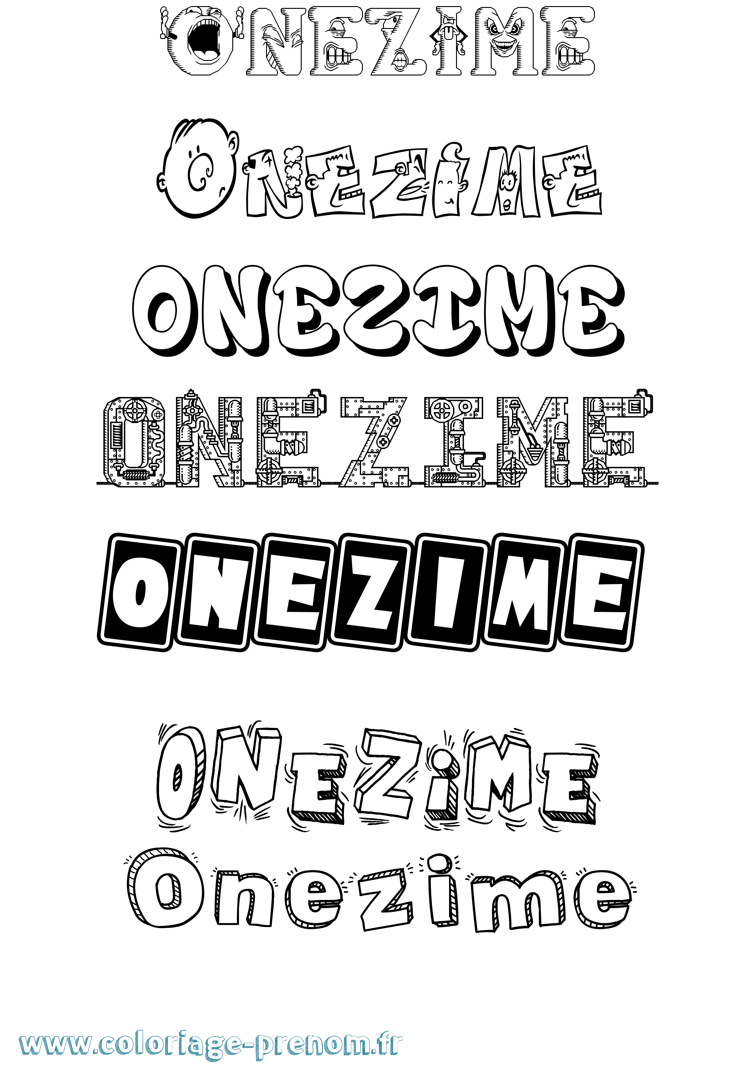 Coloriage prénom Onezime Fun
