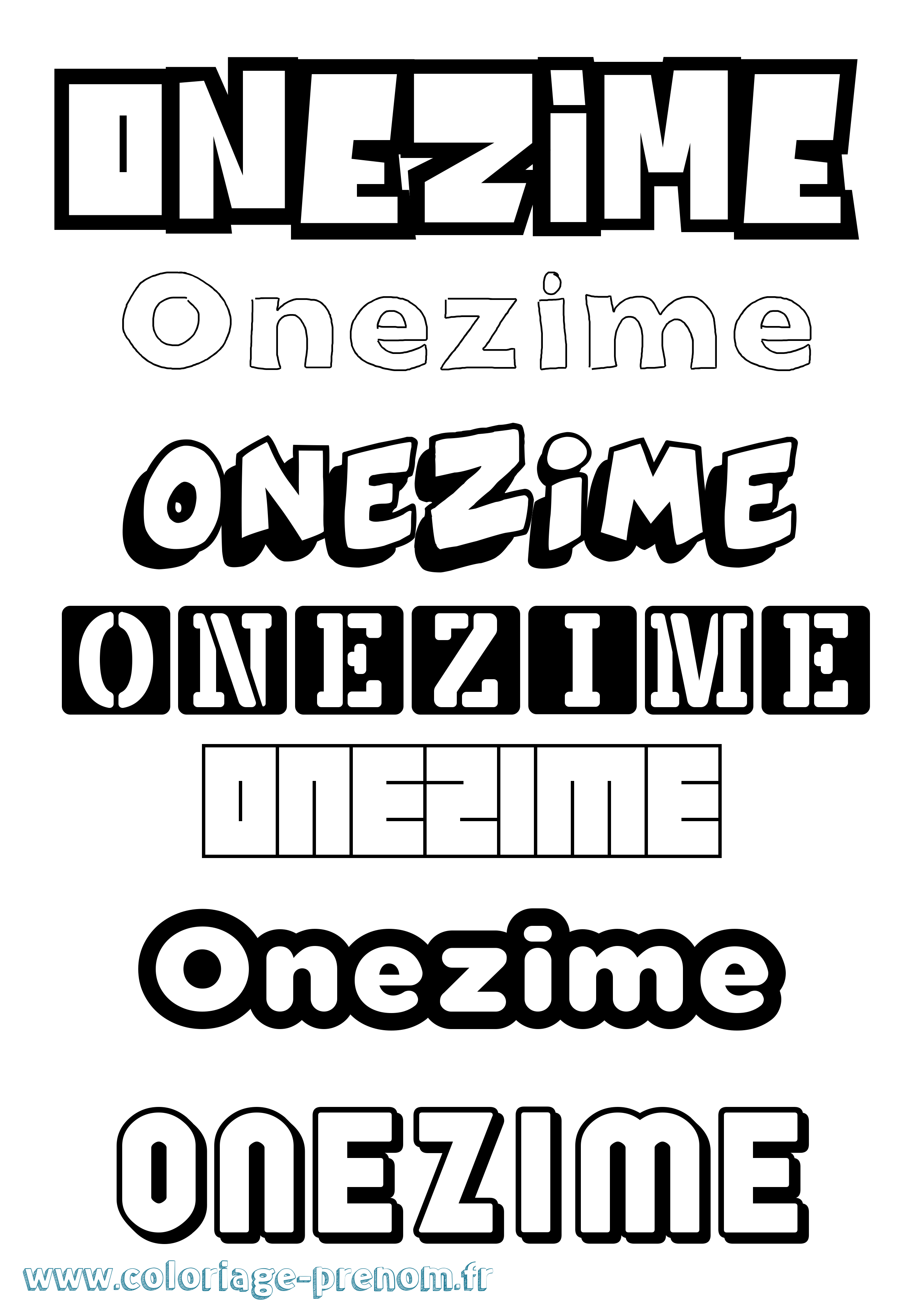 Coloriage prénom Onezime Simple
