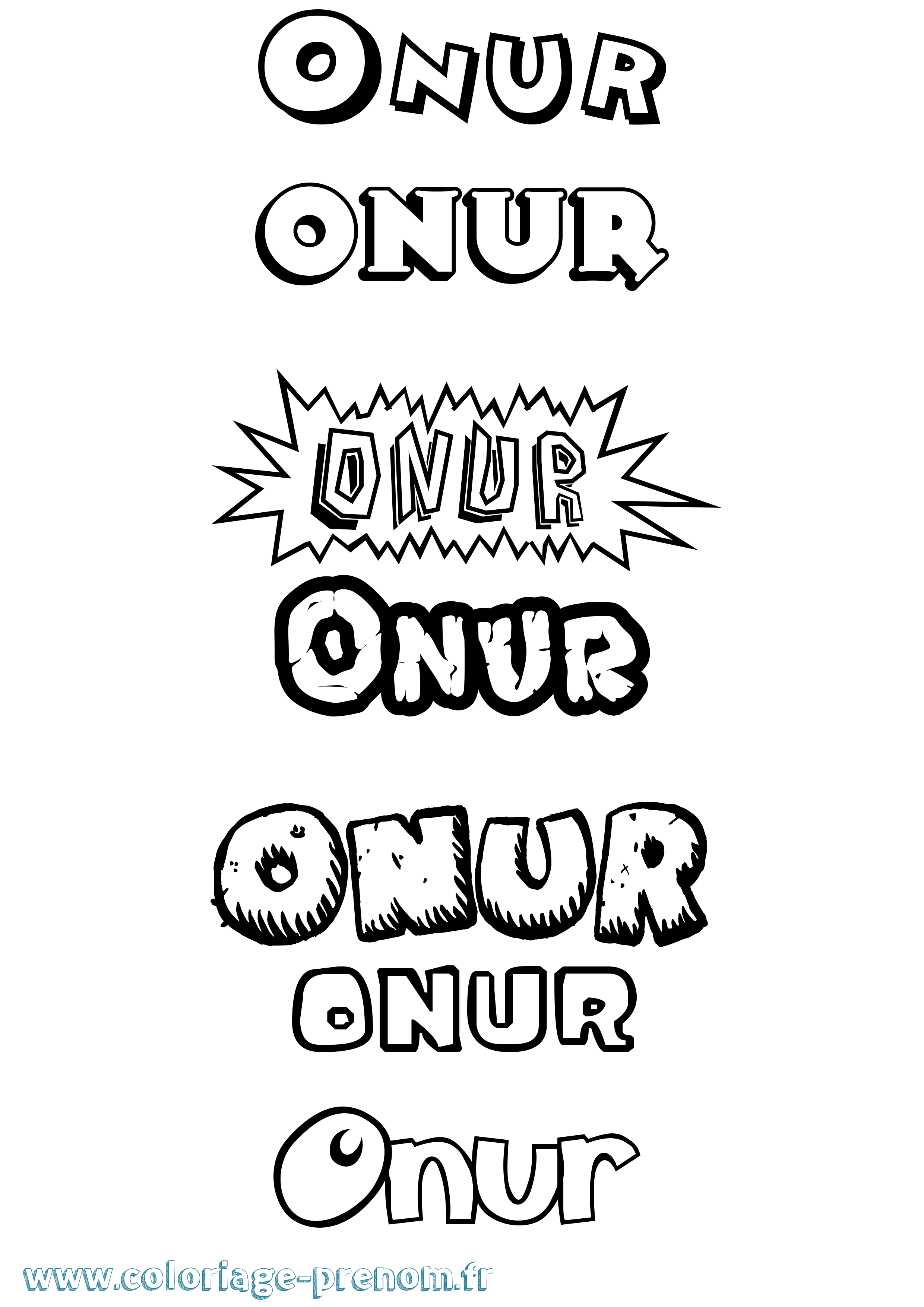 Coloriage Onur Dessin Animé Coloriage prénom Onur Dessin Animé