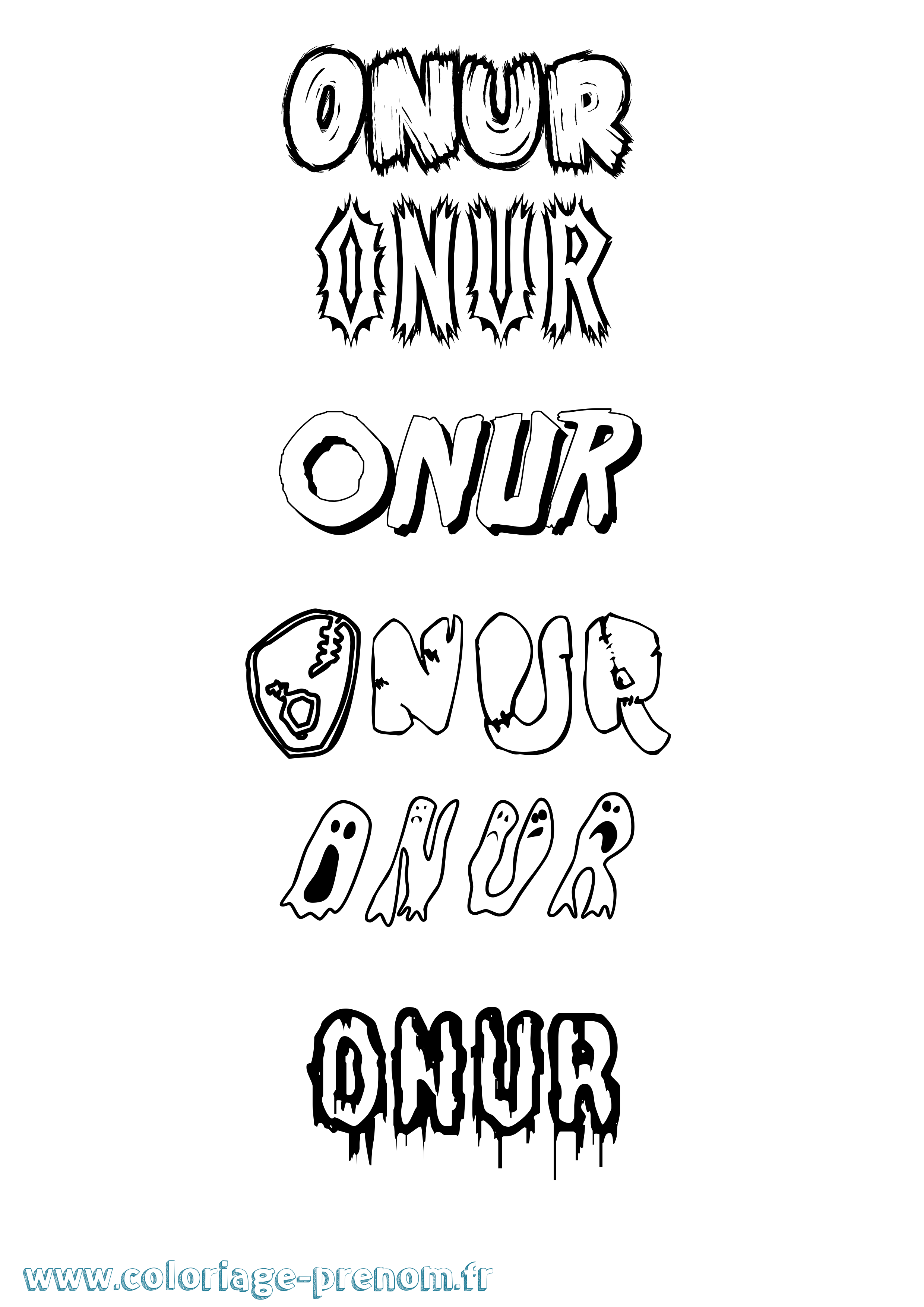 Coloriage Onur Frisson Coloriage prénom Onur Frisson