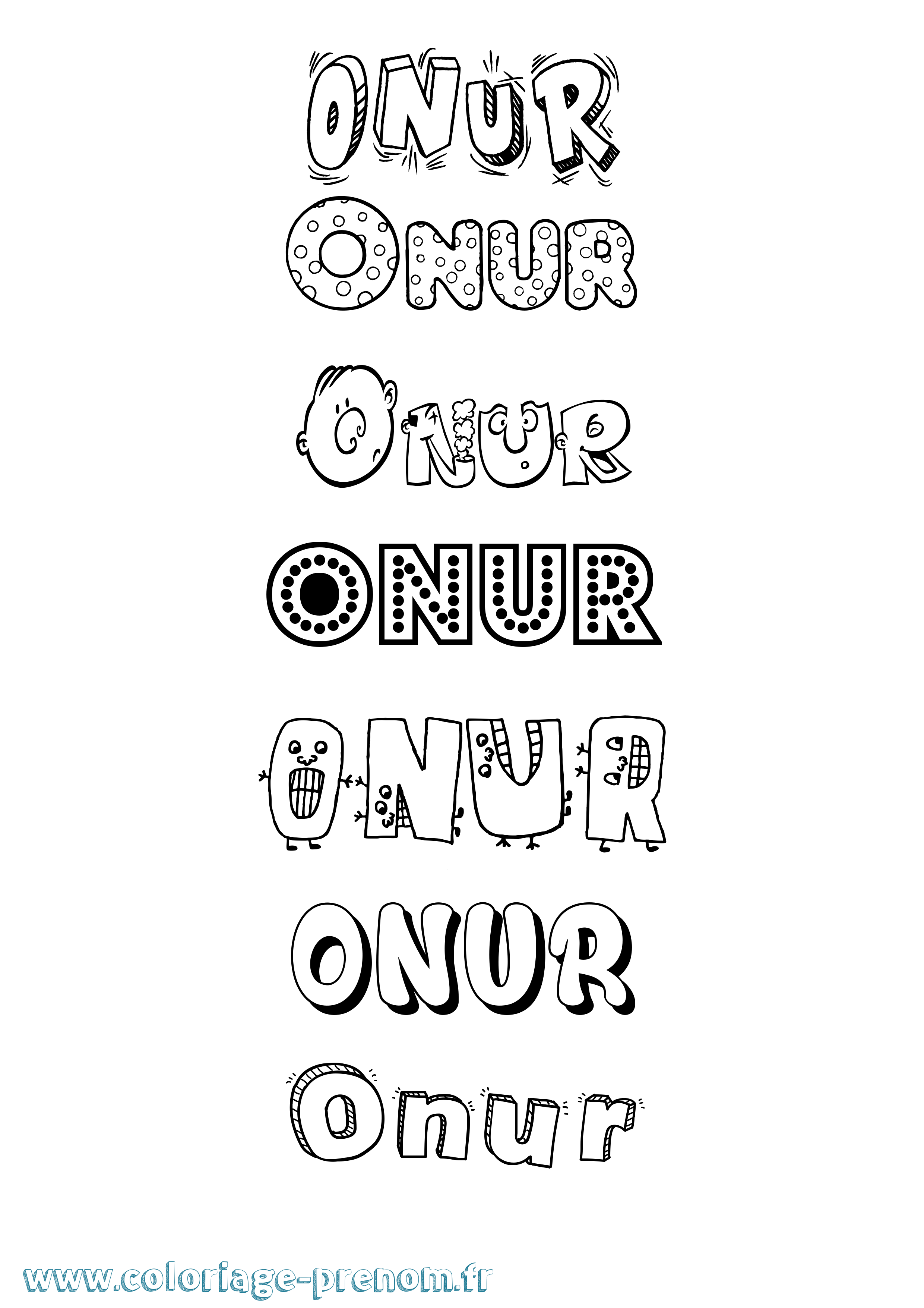 Coloriage Onur Fun Coloriage prénom Onur Fun