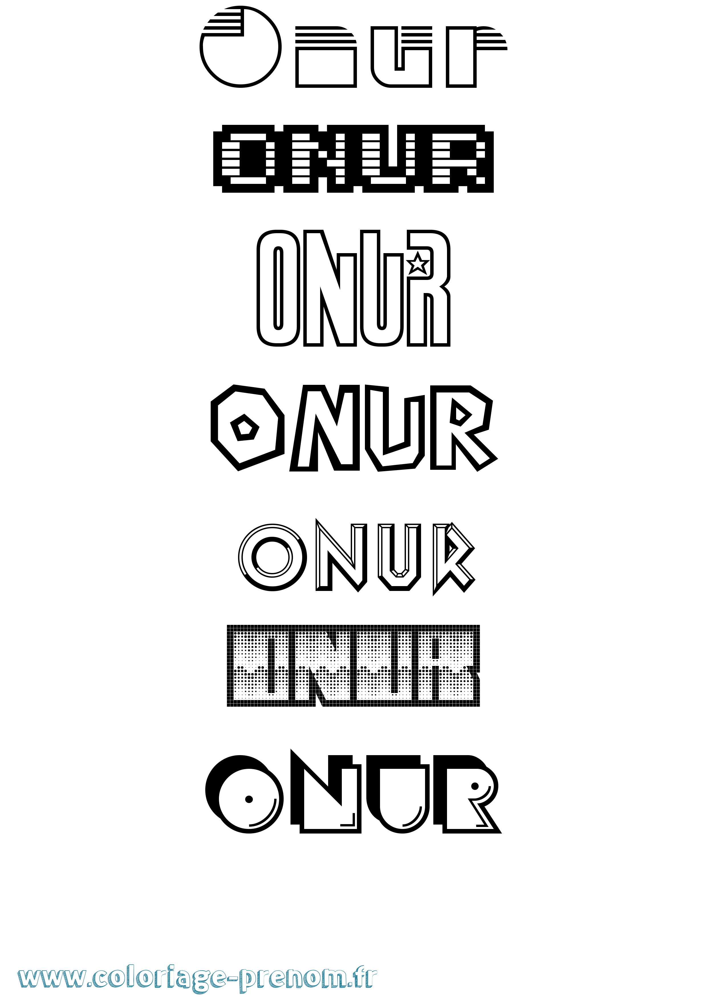 Coloriage Onur Jeux Vidéos Coloriage prénom Onur Jeux Vidéos