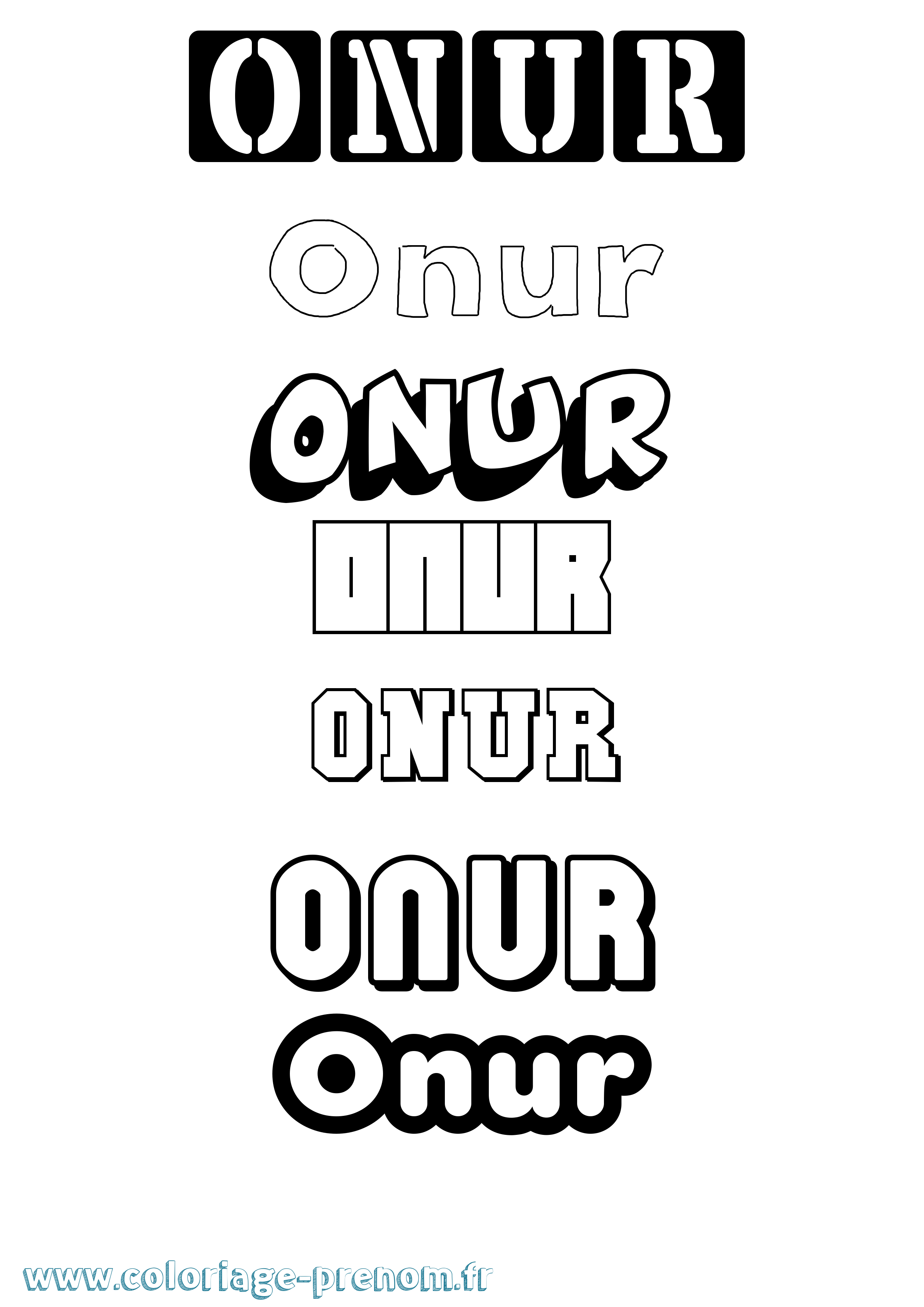 Coloriage Onur Simple Coloriage prénom Onur Simple