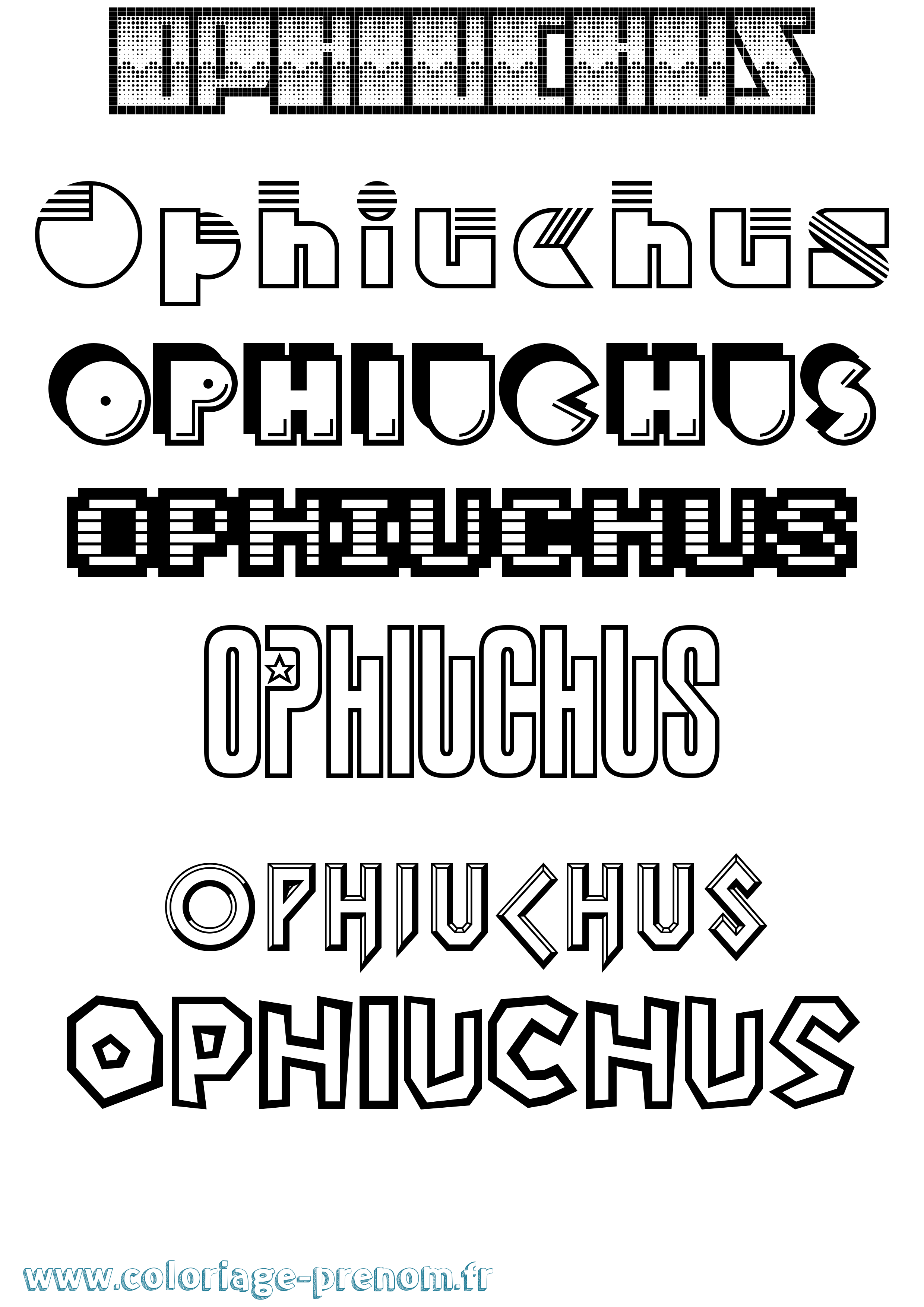 Coloriage prénom Ophiuchus Jeux Vidéos