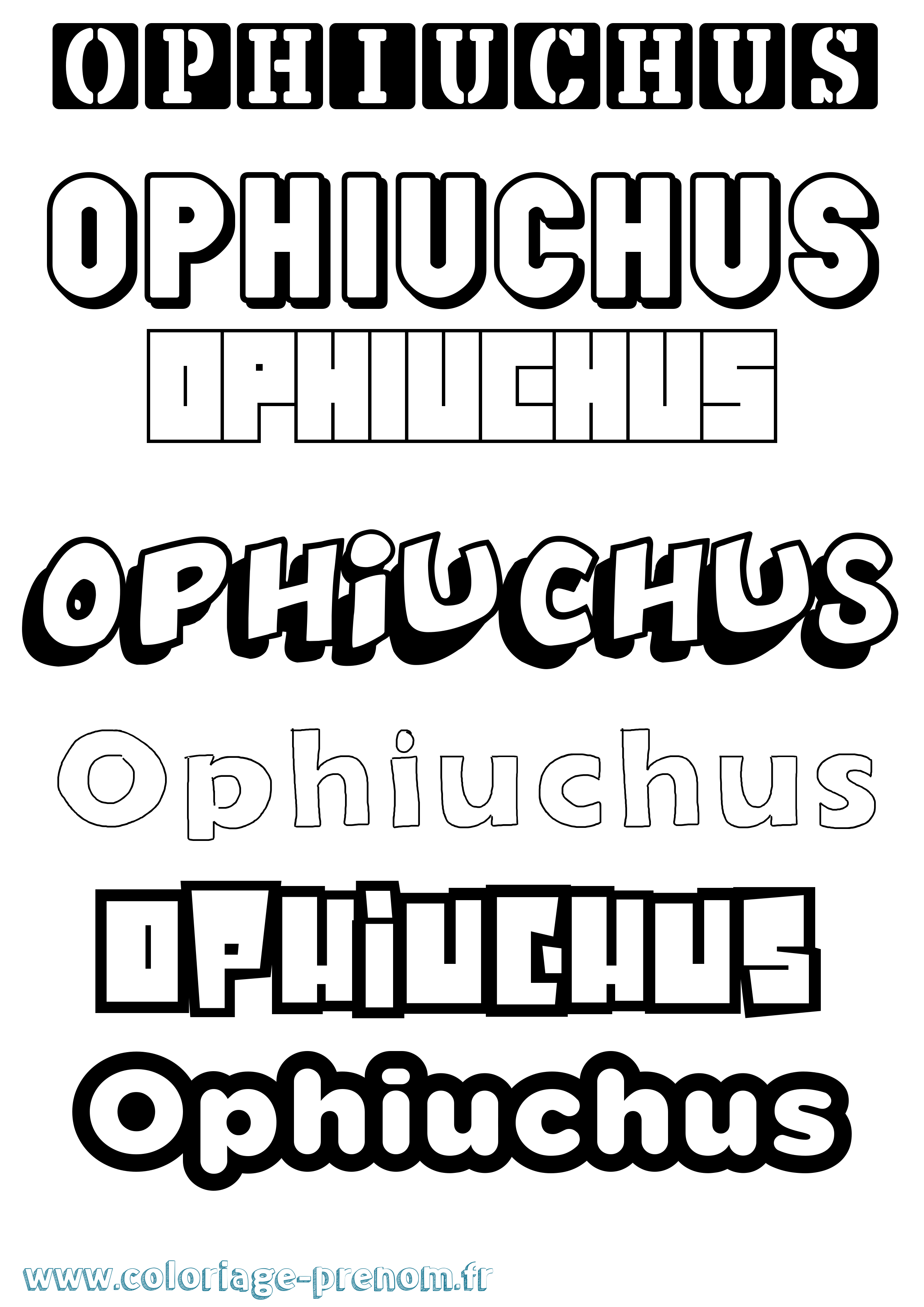 Coloriage prénom Ophiuchus Simple
