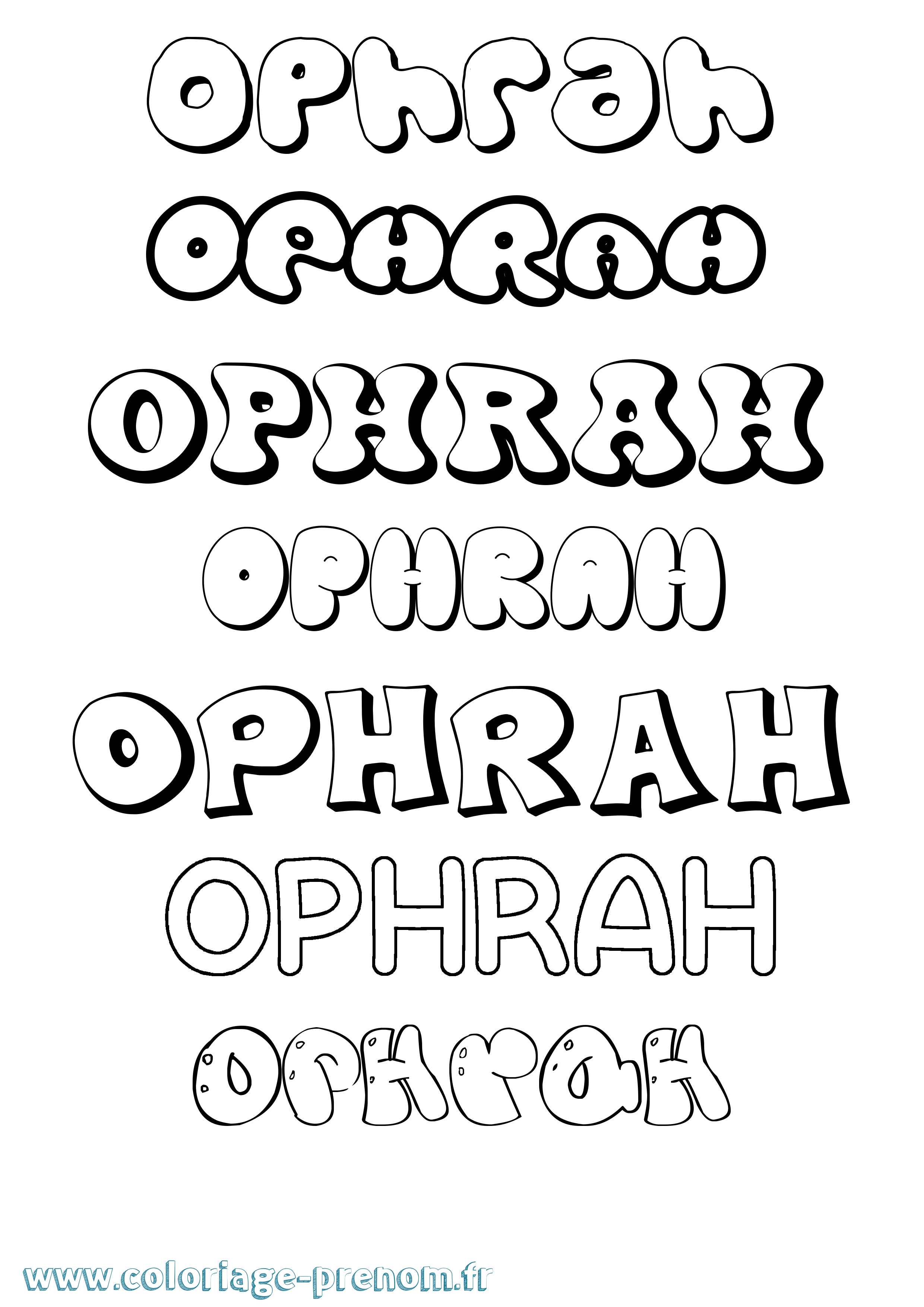 Coloriage Ophrah Bubble Coloriage prénom Ophrah Bubble