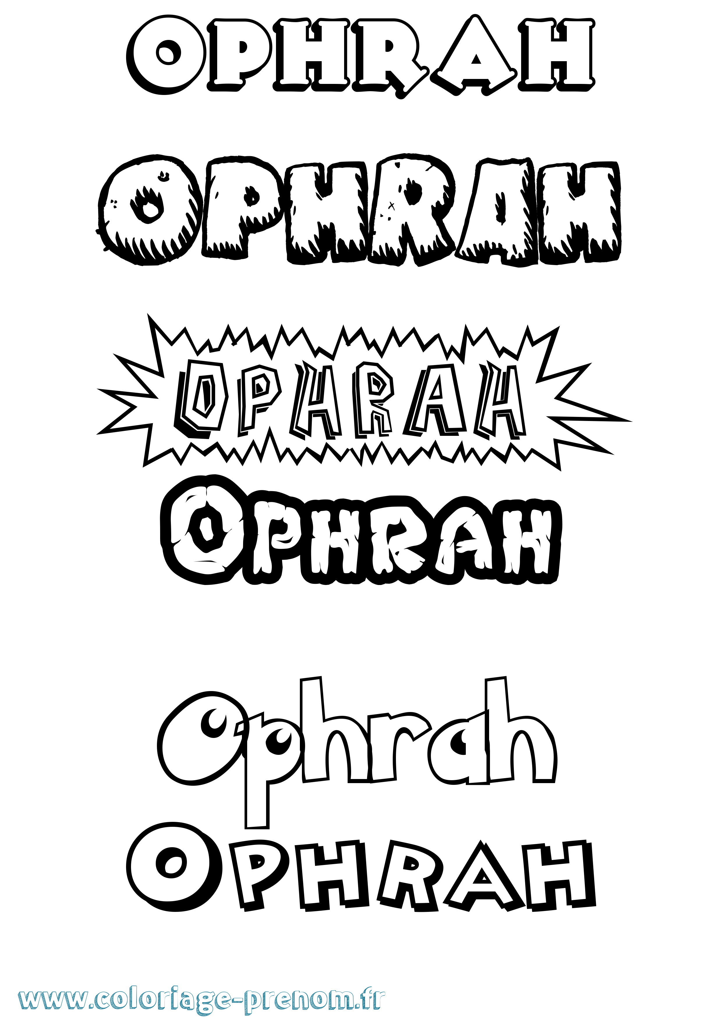 Coloriage Ophrah Dessin Animé Coloriage prénom Ophrah Dessin Animé