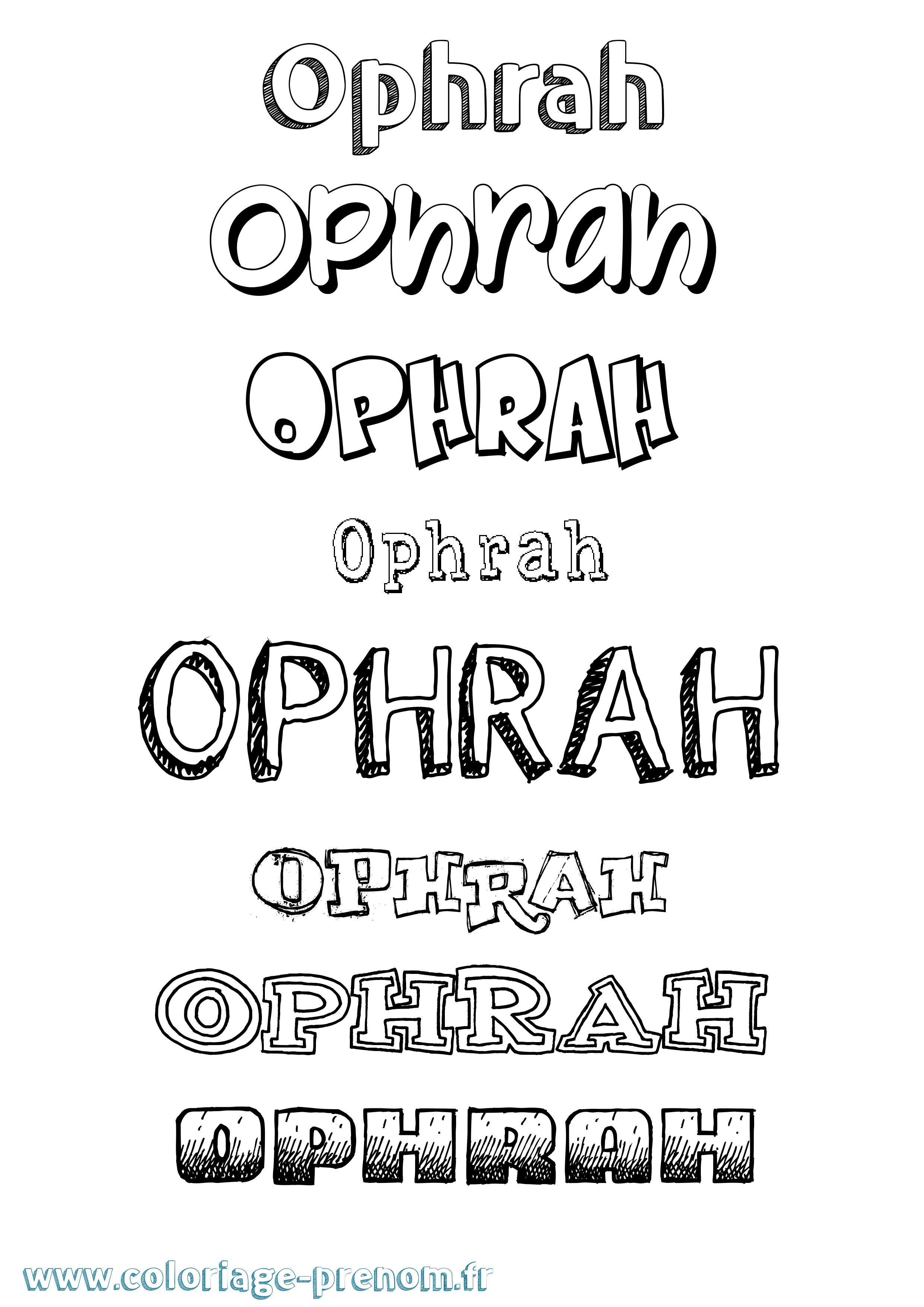 Coloriage Ophrah Dessiné Coloriage prénom Ophrah Dessiné
