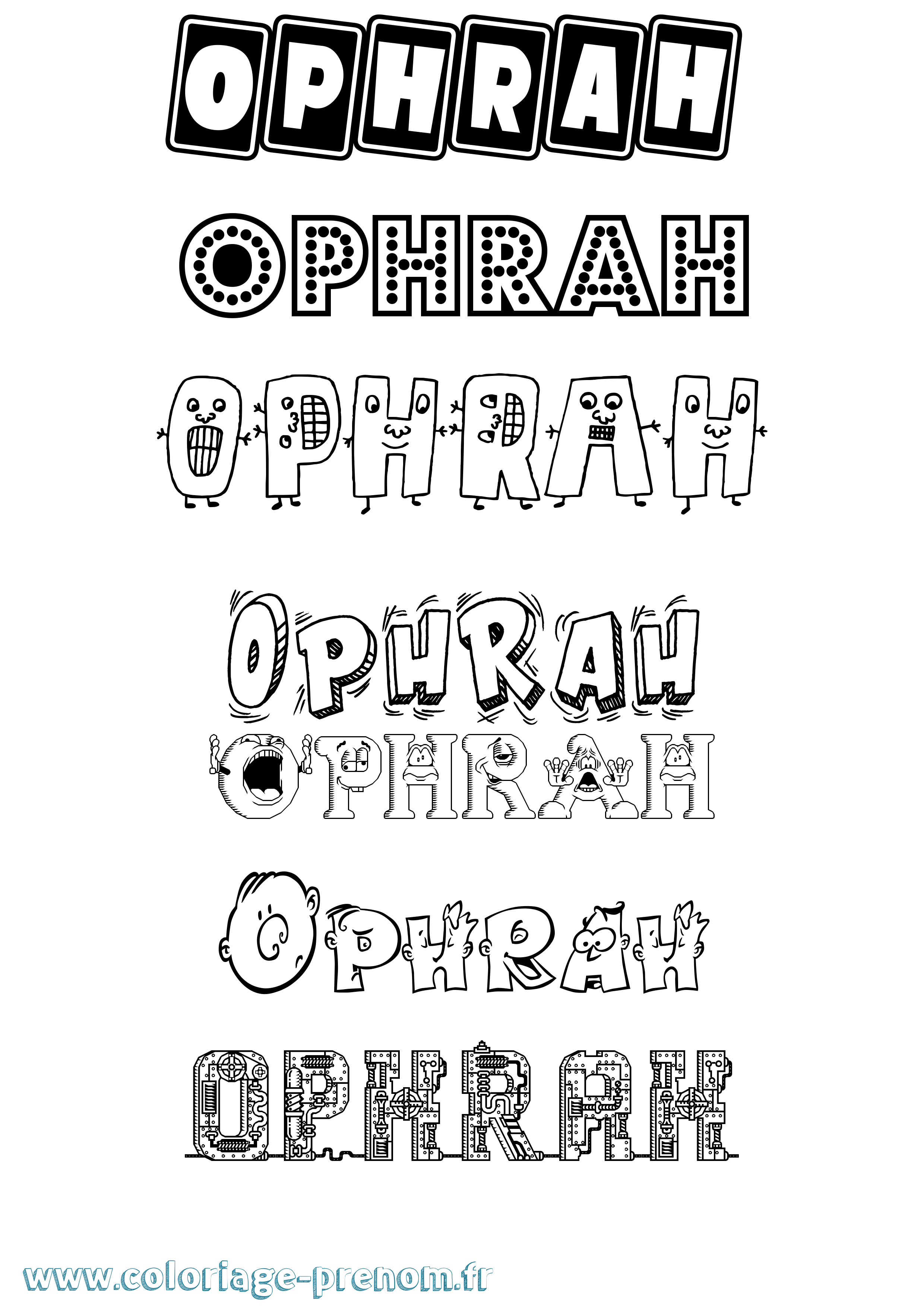Coloriage Ophrah Fun Coloriage prénom Ophrah Fun