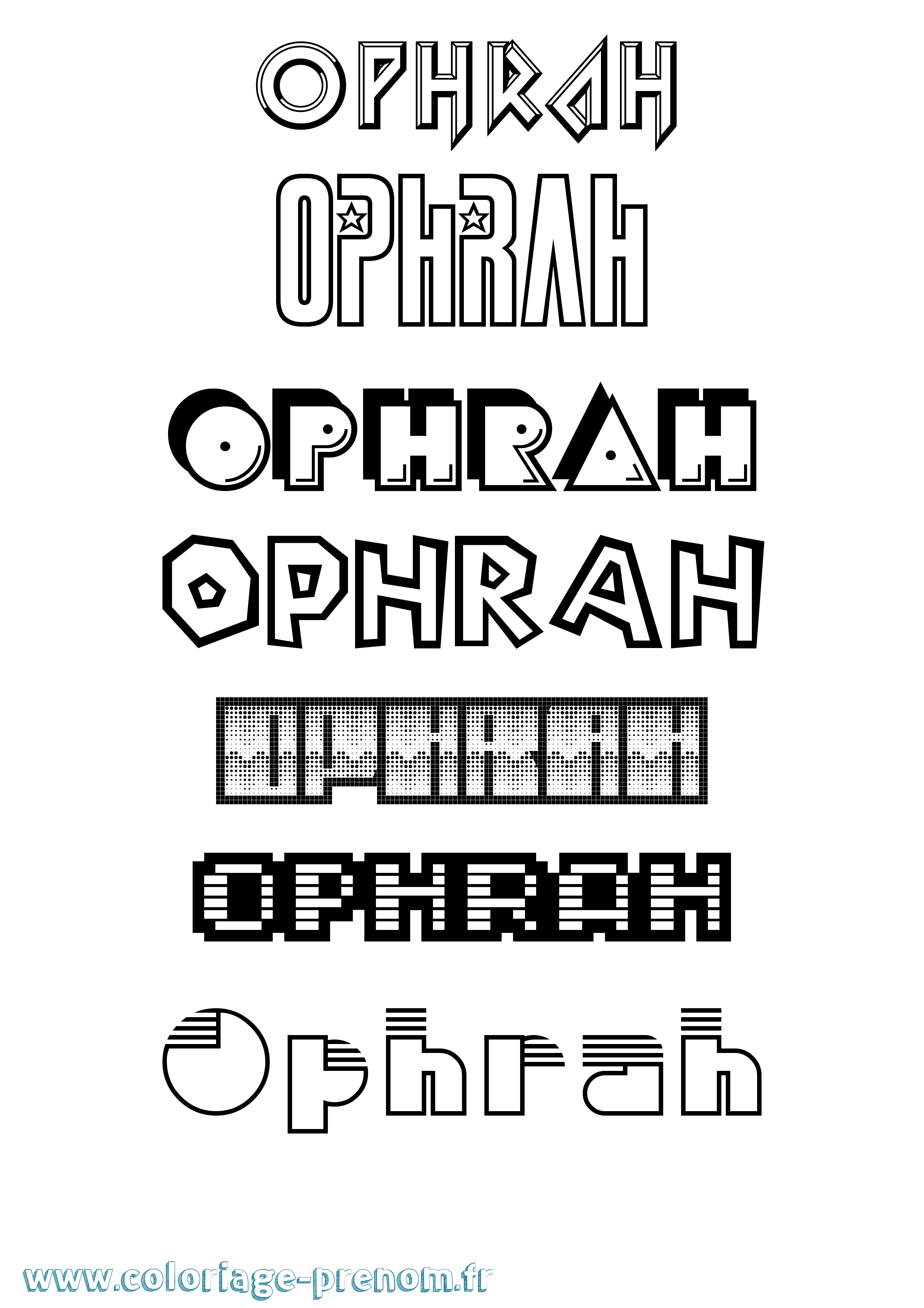 Coloriage Ophrah Jeux Vidéos Coloriage prénom Ophrah Jeux Vidéos