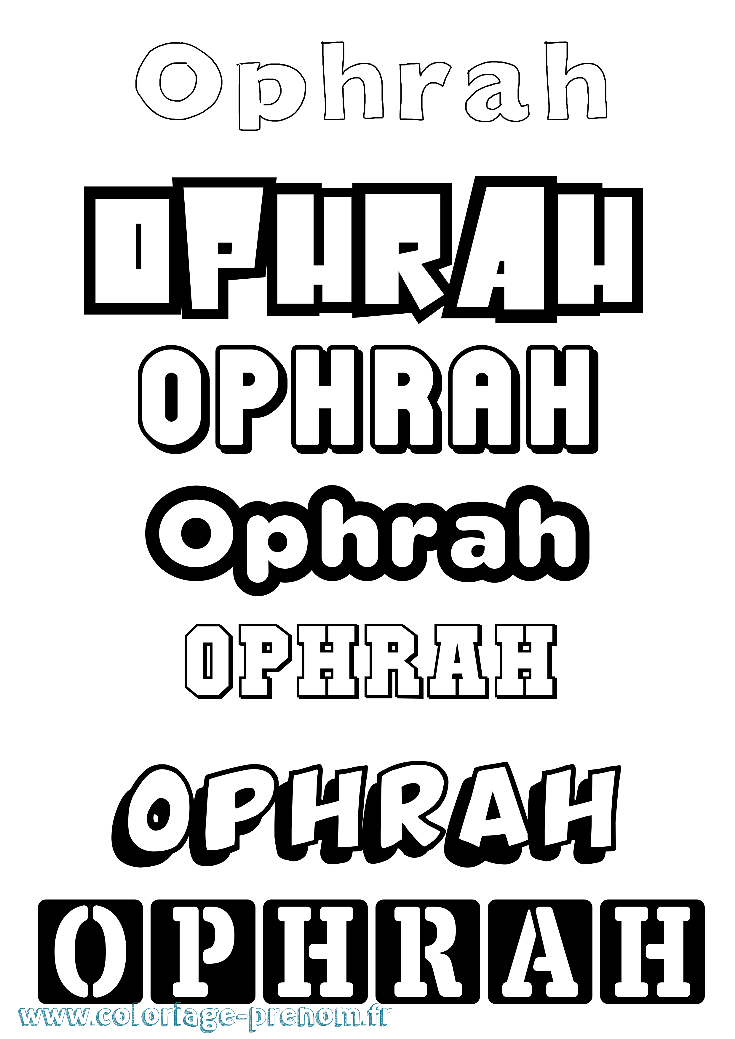 Coloriage prénom Ophrah Simple