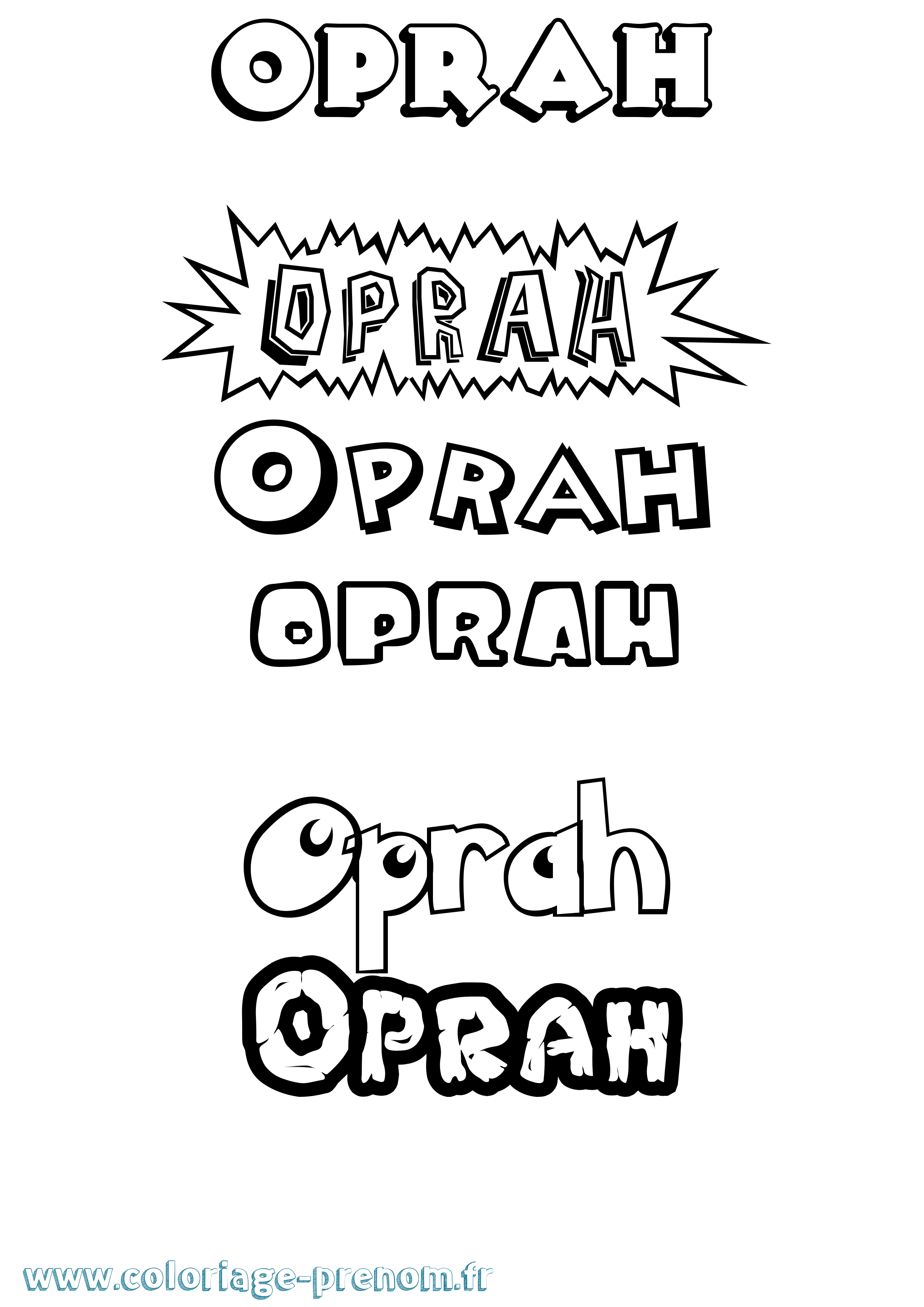 Coloriage prénom Oprah Dessin Animé