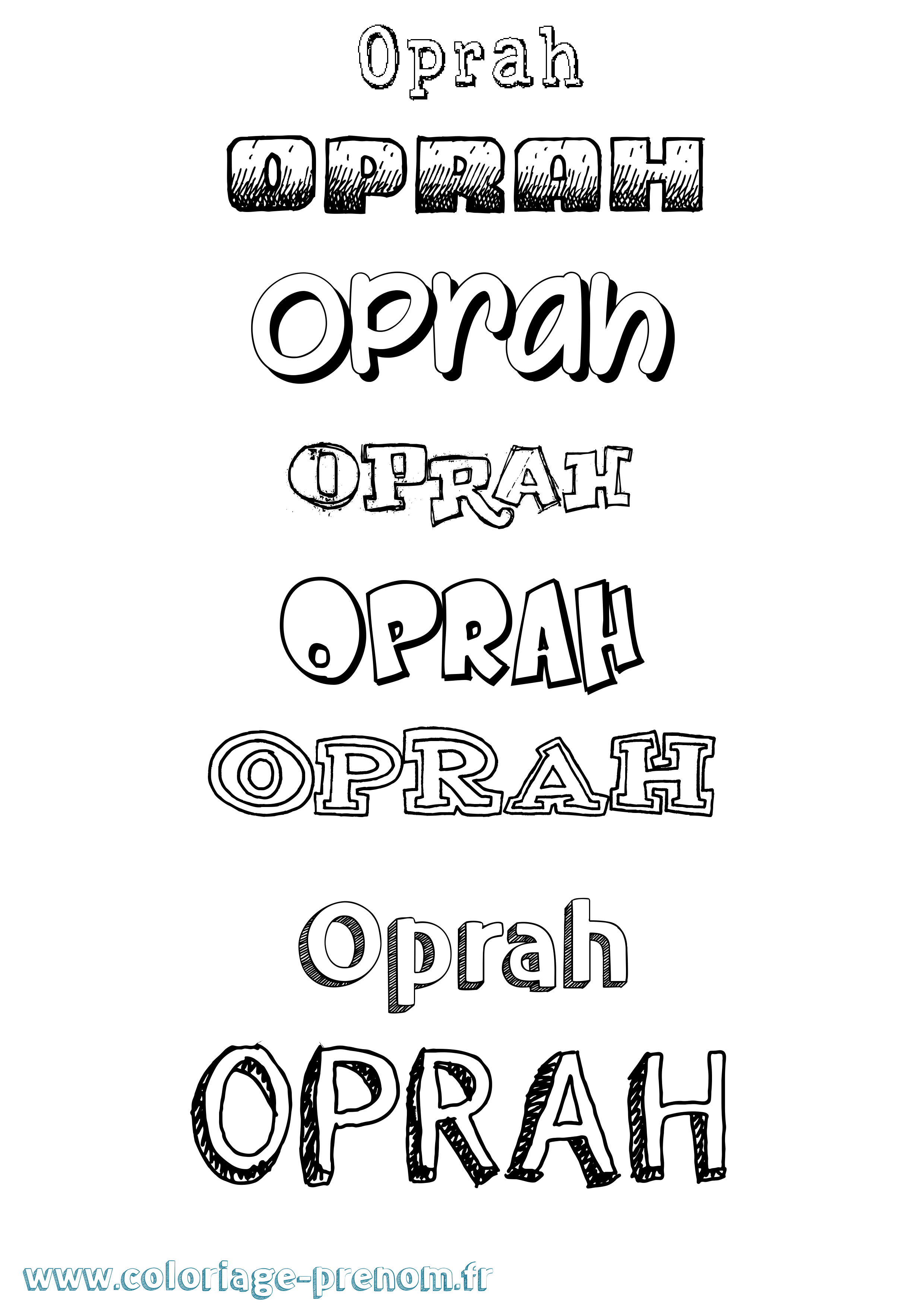 Coloriage prénom Oprah Dessiné