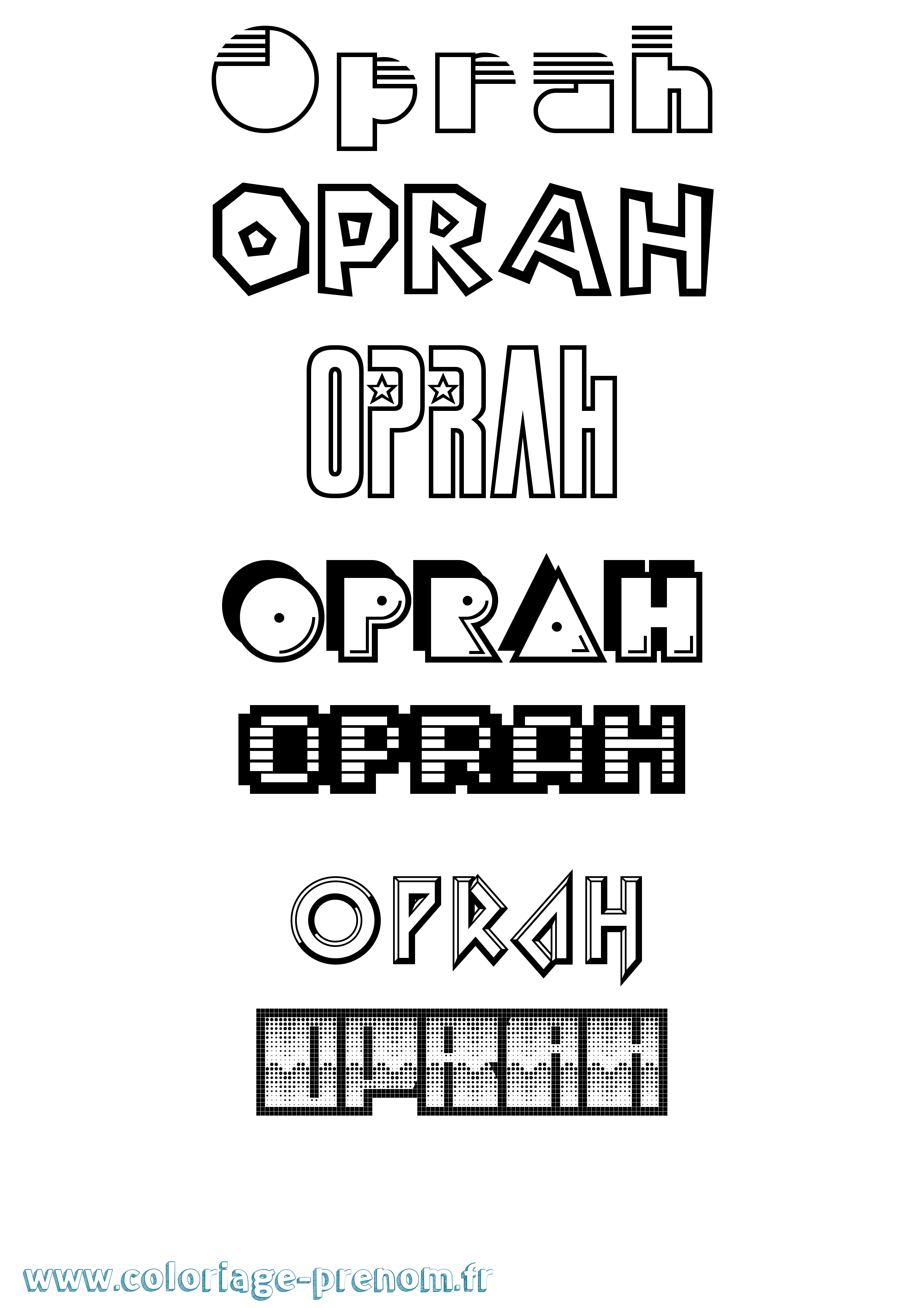 Coloriage prénom Oprah Jeux Vidéos