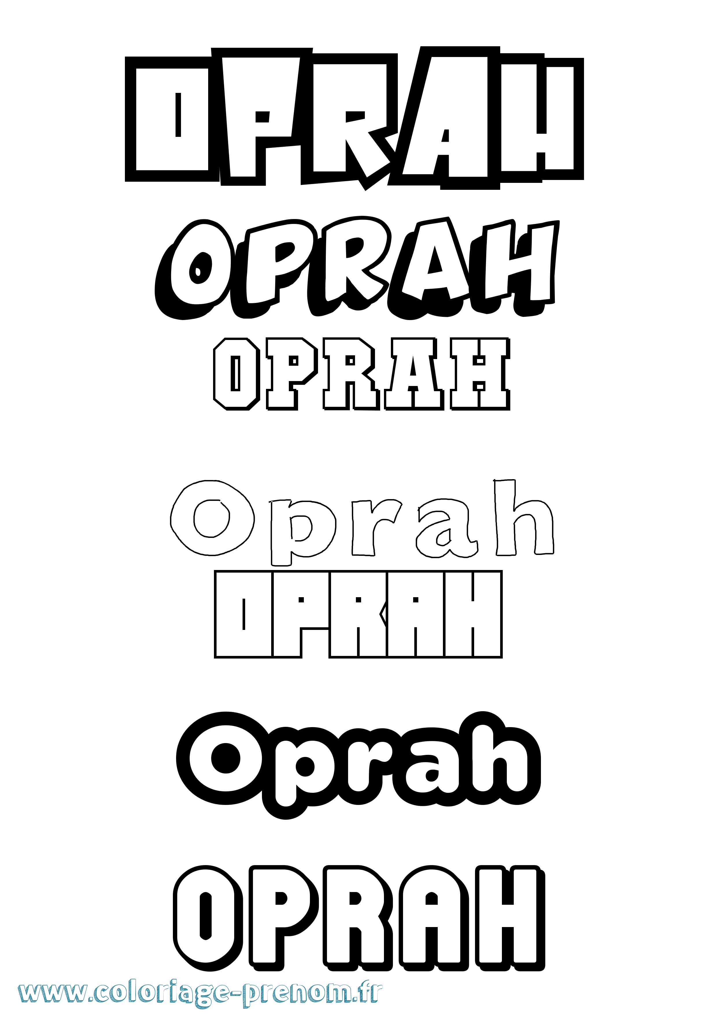 Coloriage prénom Oprah Simple
