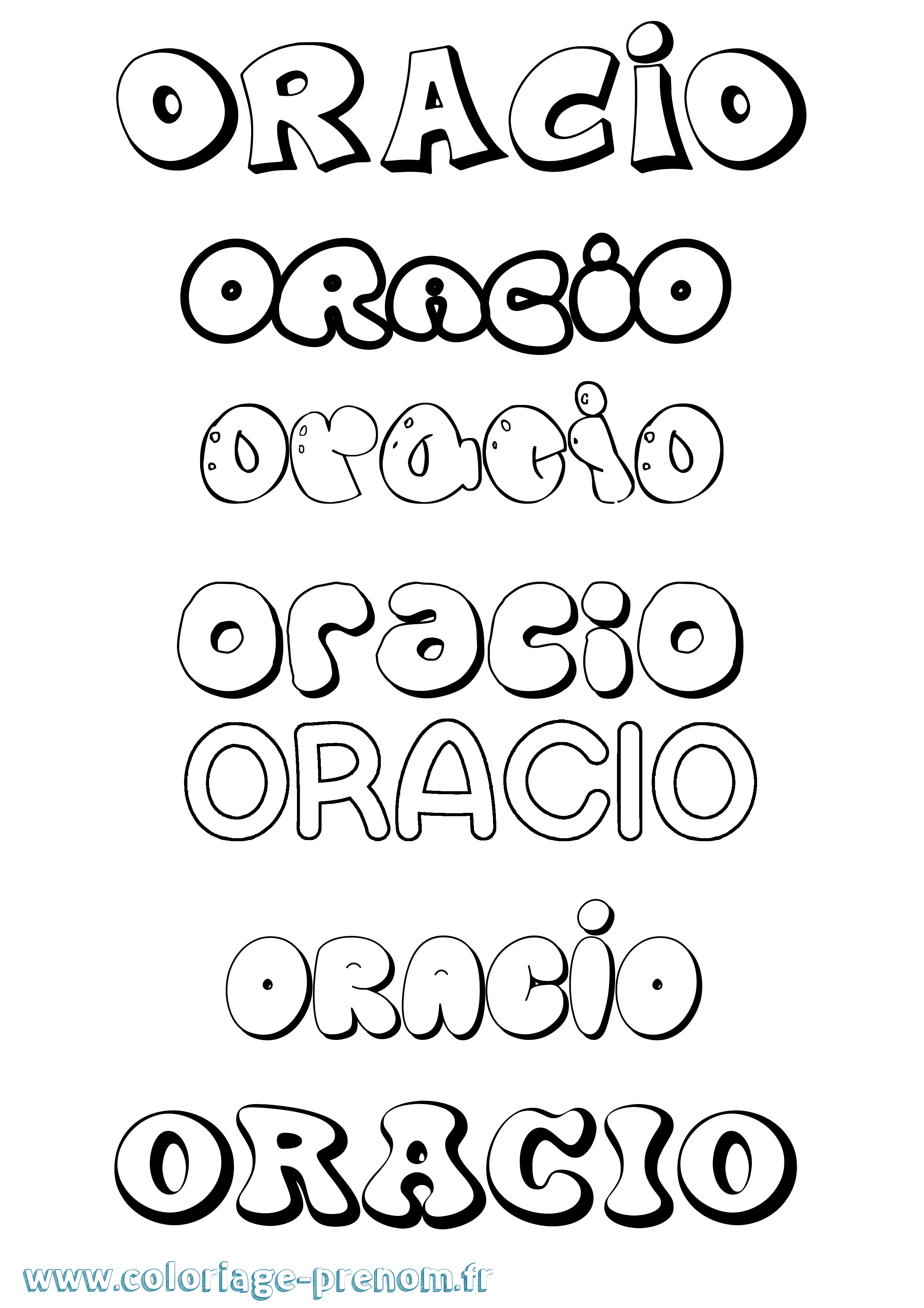 Coloriage prénom Oracio Bubble