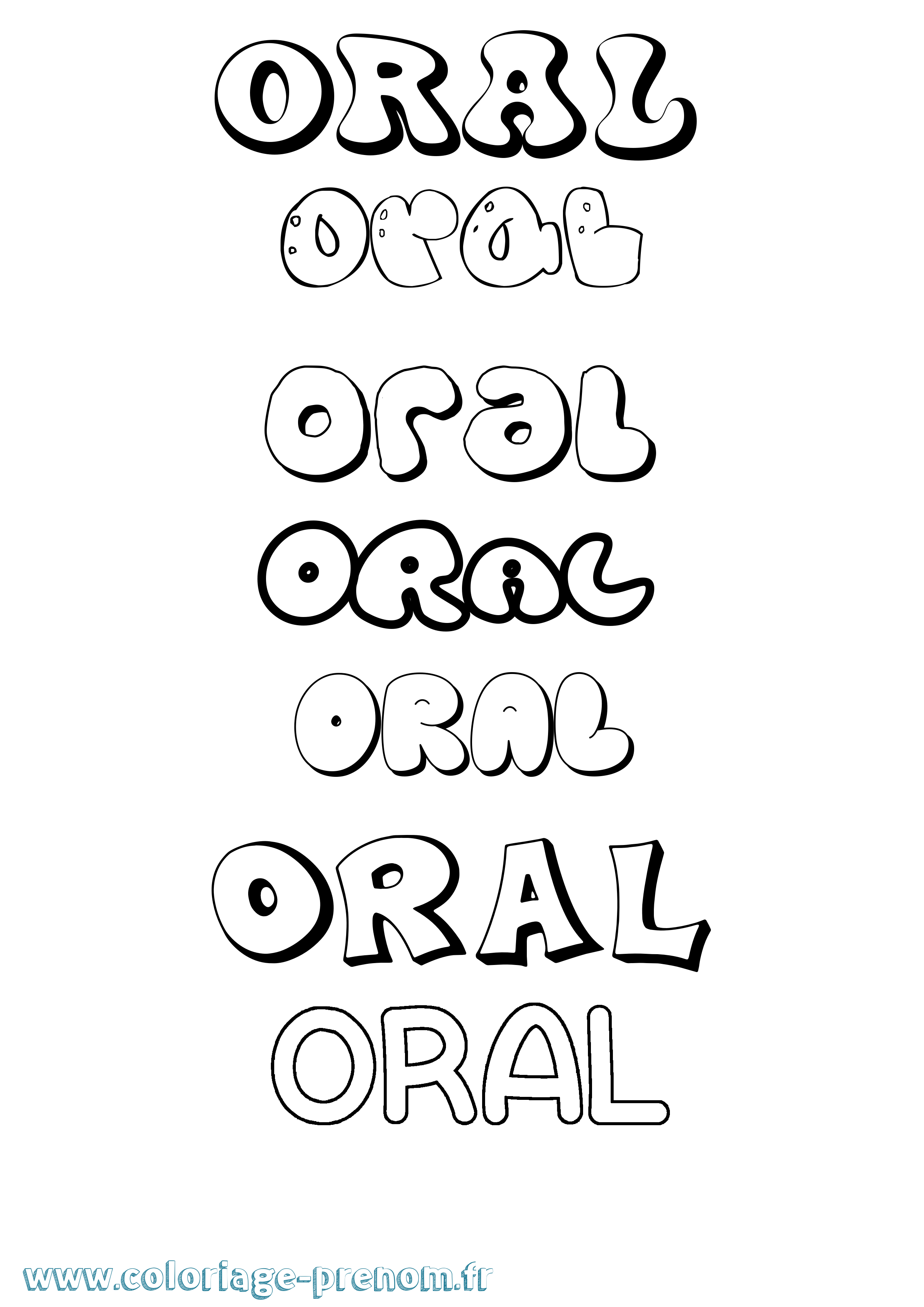 Coloriage prénom Oral Bubble