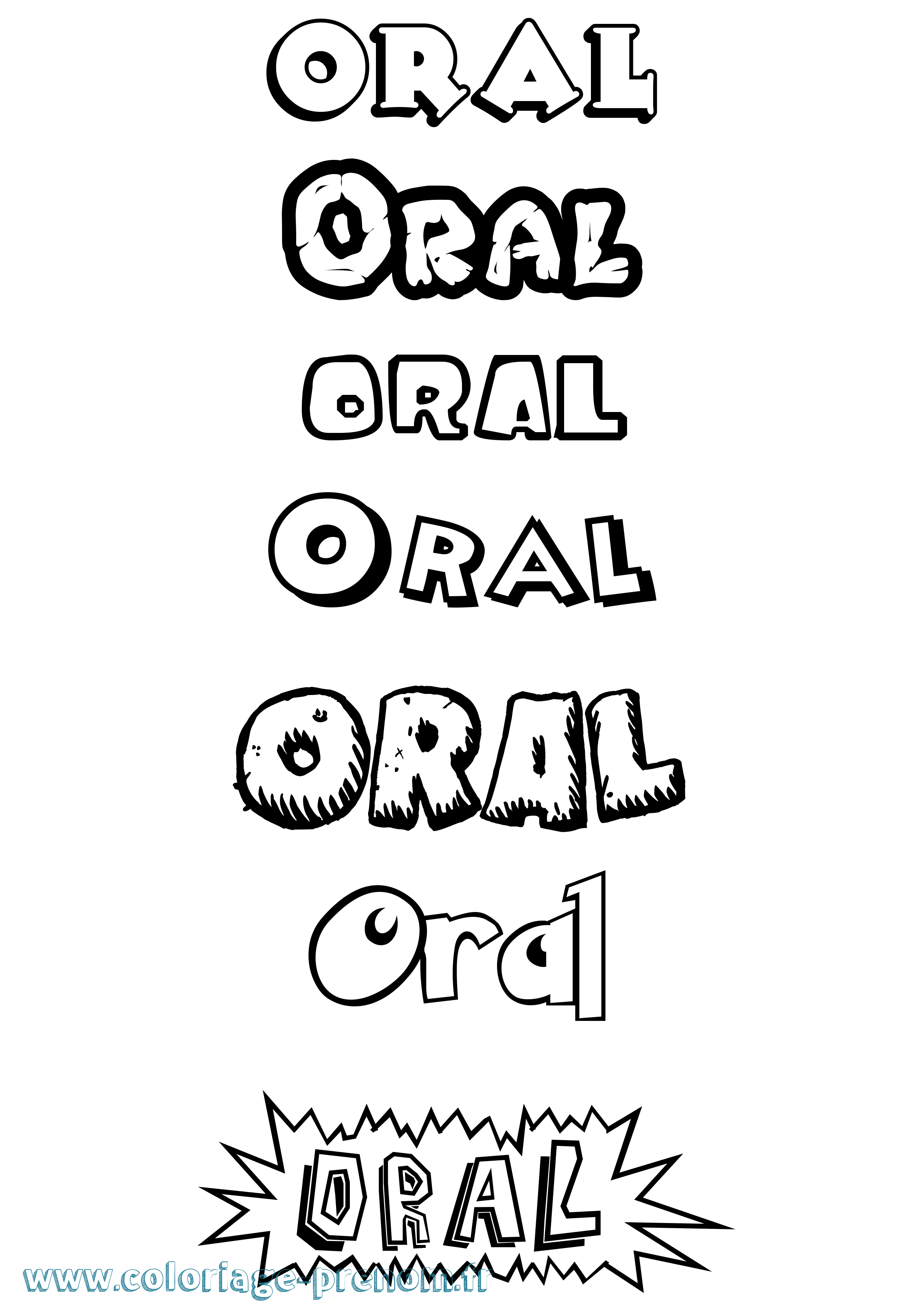 Coloriage prénom Oral Dessin Animé