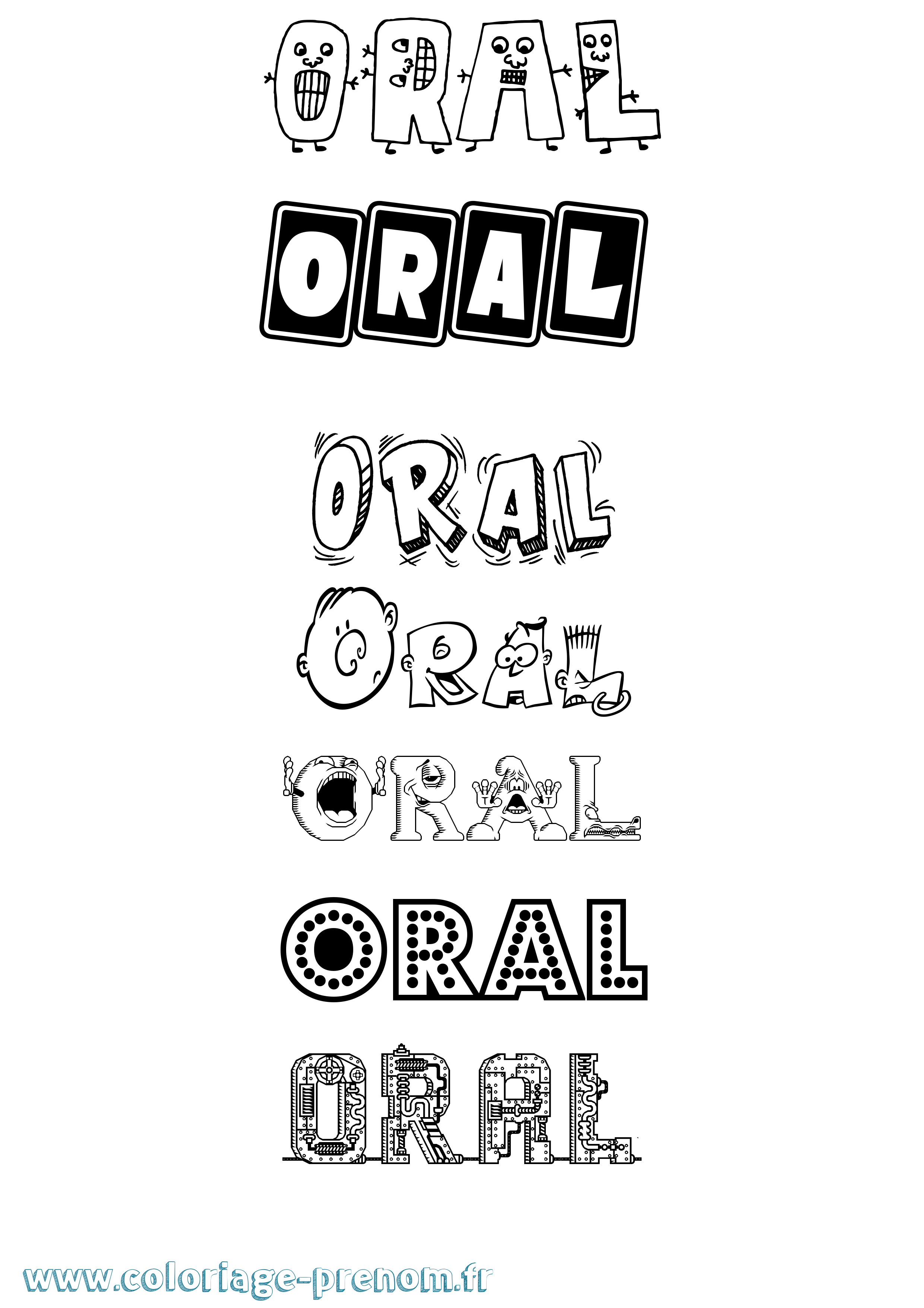 Coloriage prénom Oral Fun