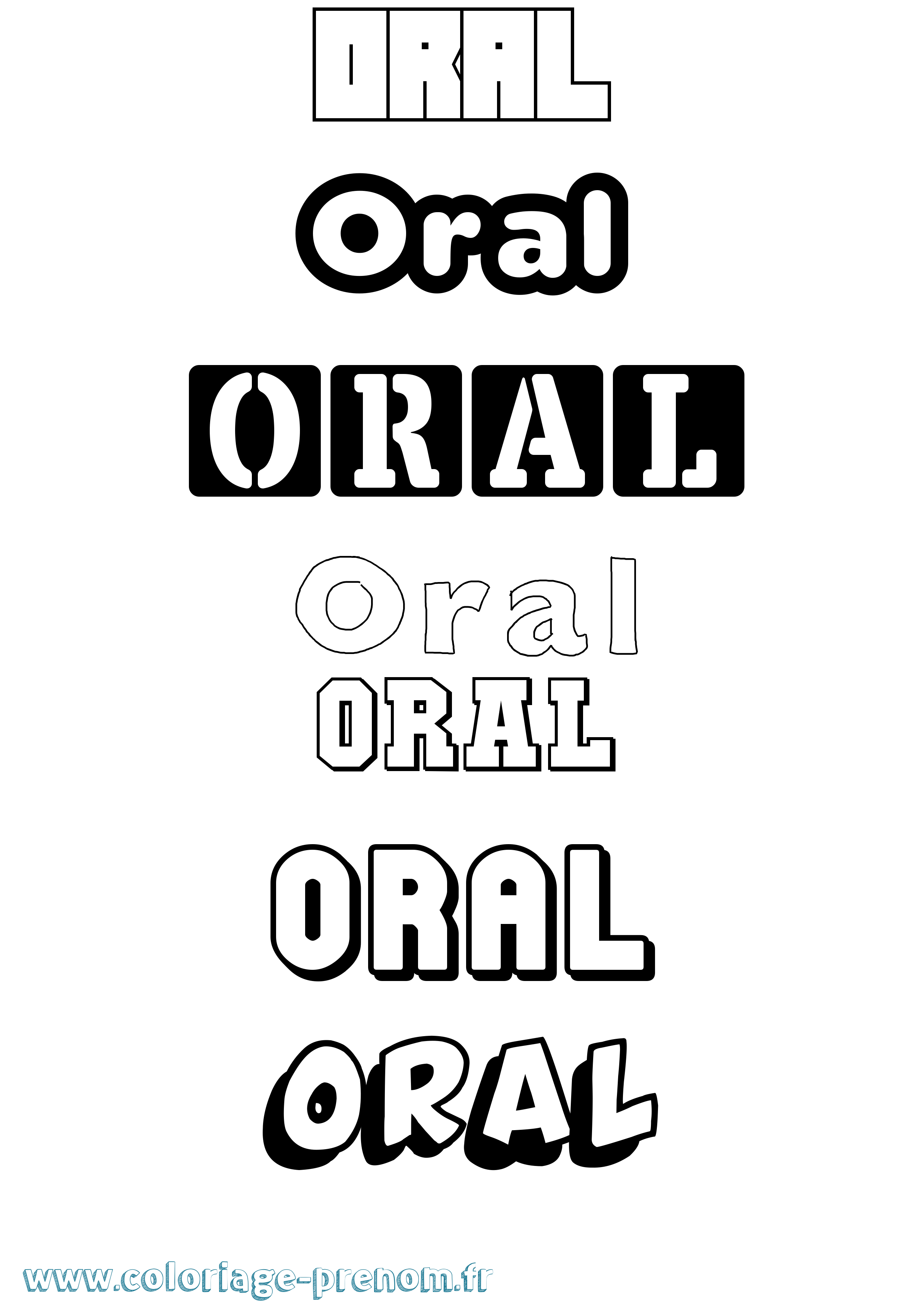 Coloriage prénom Oral Simple