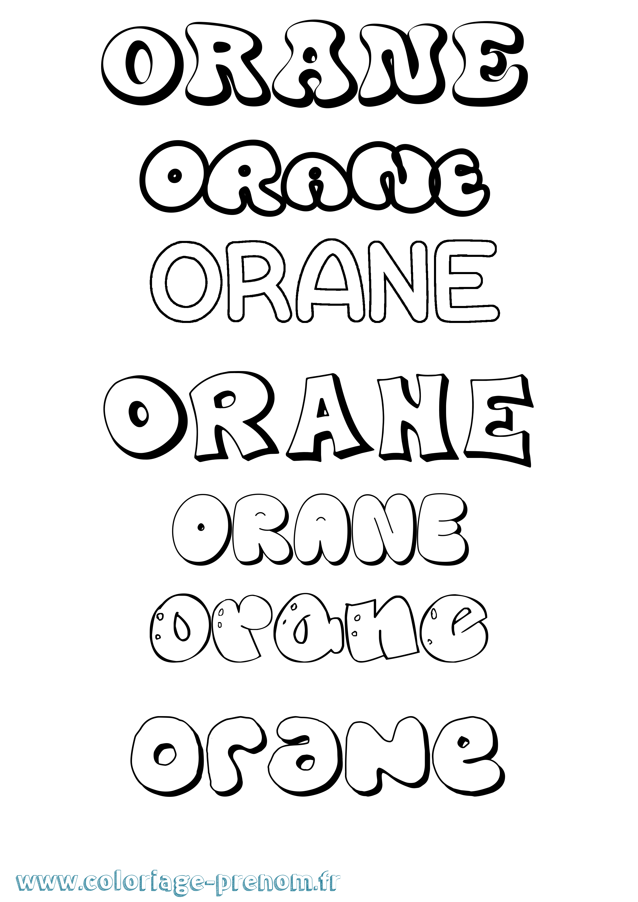 Coloriage Orane Bubble Coloriage prénom Orane Bubble
