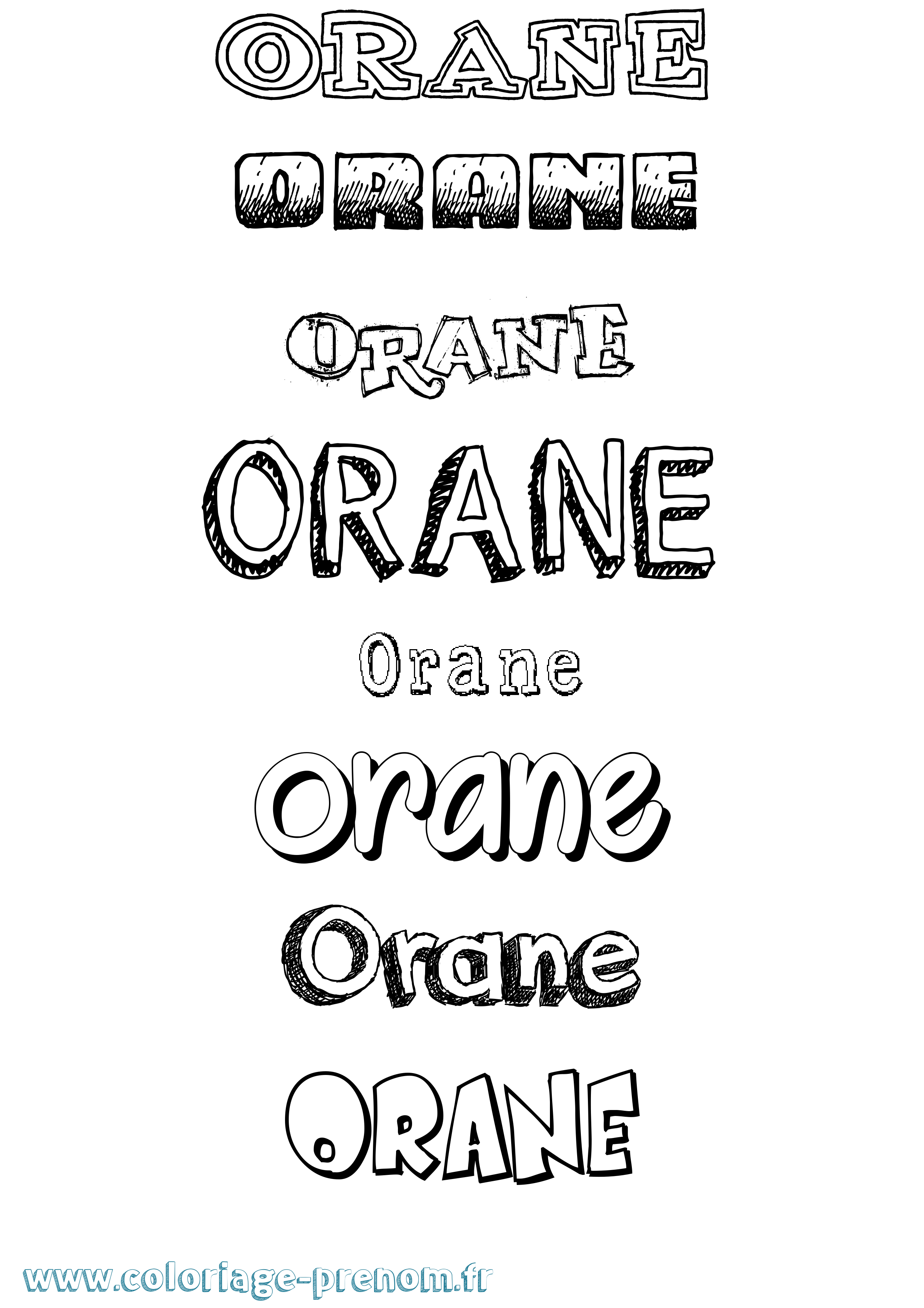 Coloriage Orane Dessiné Coloriage prénom Orane Dessiné