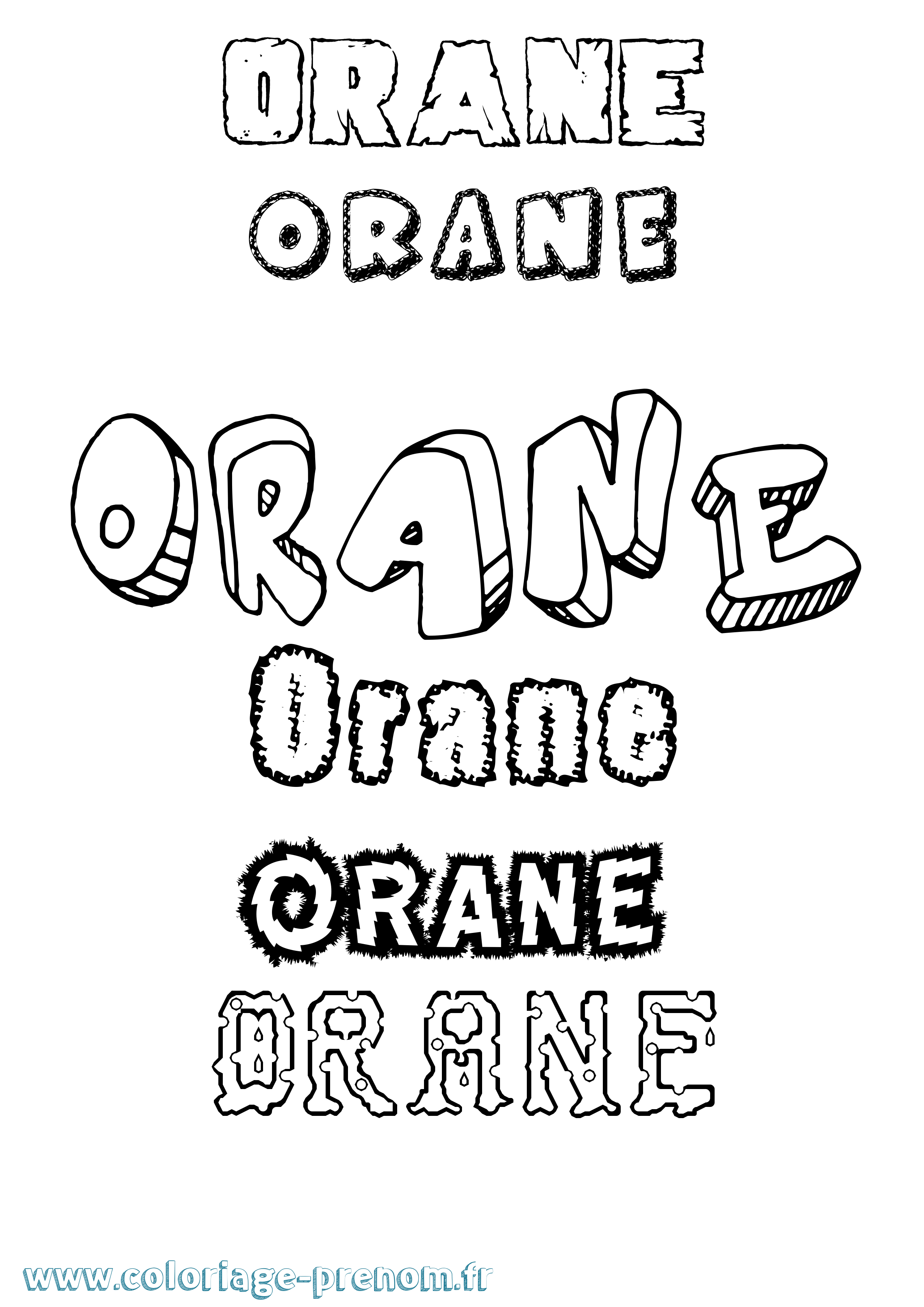 Coloriage Orane Destructuré Coloriage prénom Orane Destructuré