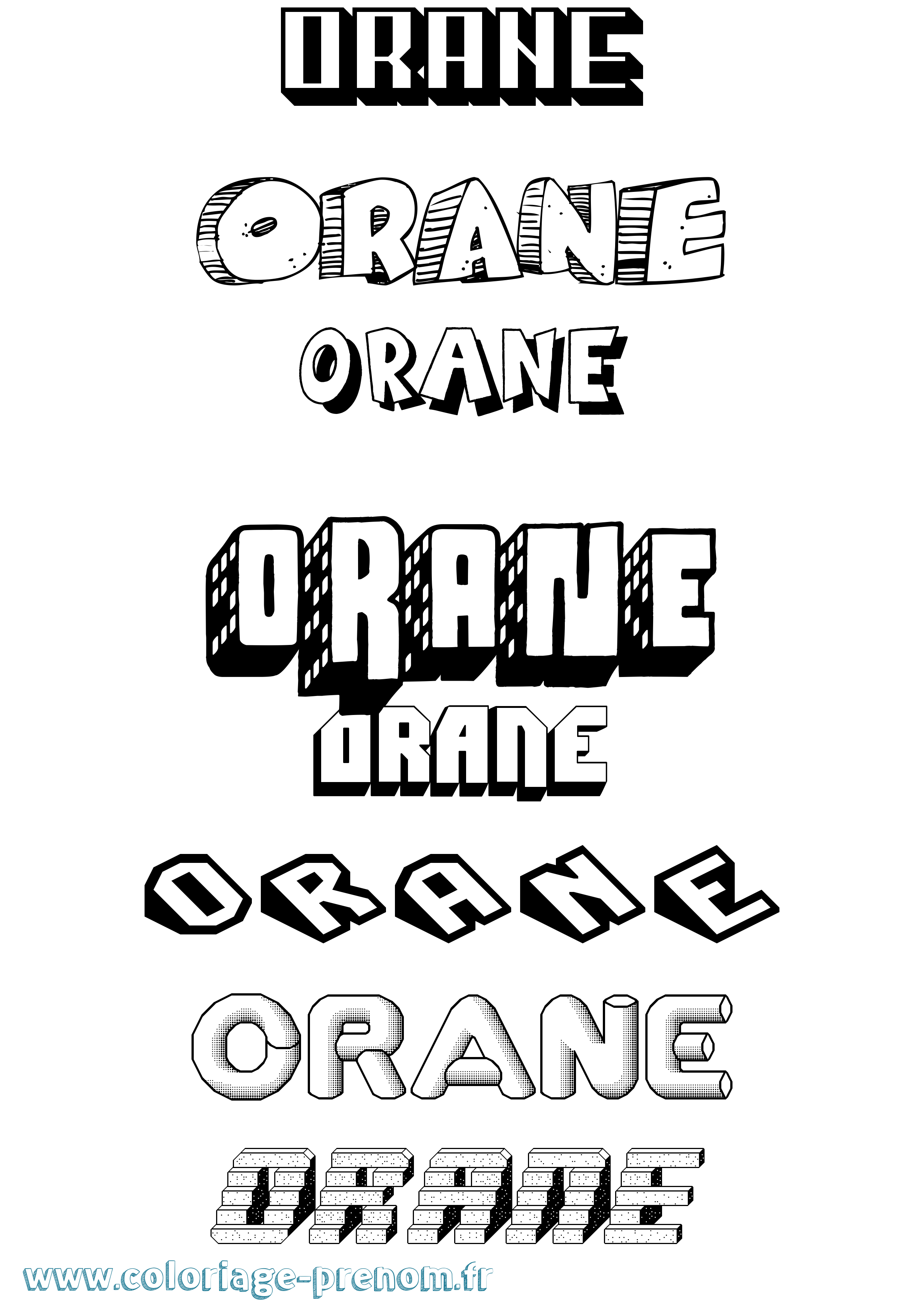 Coloriage Orane Effet 3D Coloriage prénom Orane Effet 3D