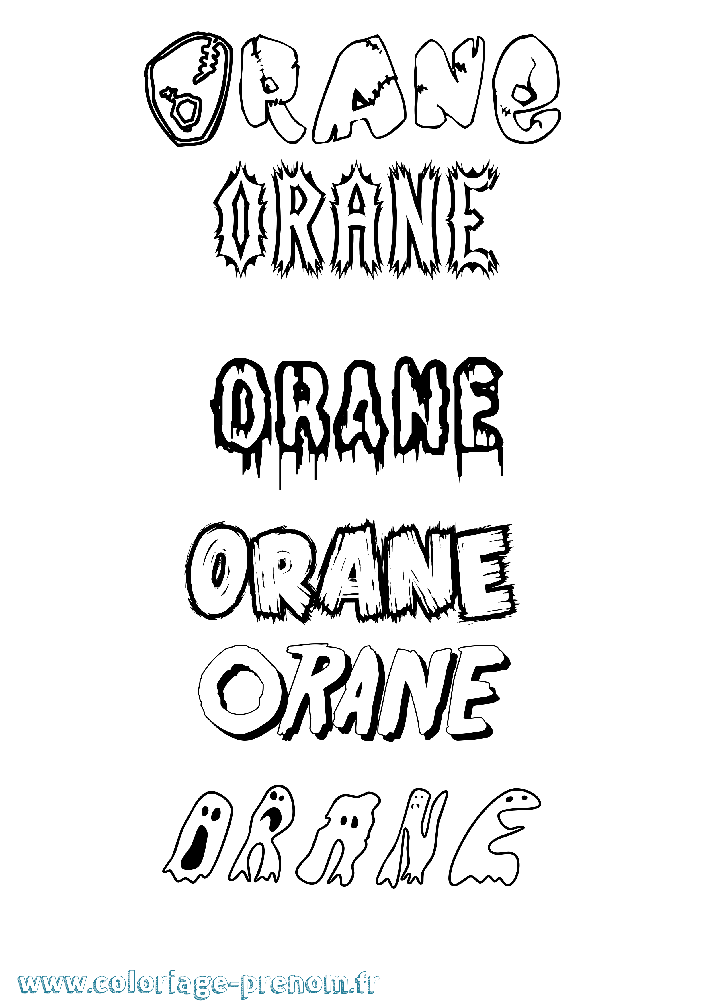 Coloriage Orane Frisson Coloriage prénom Orane Frisson
