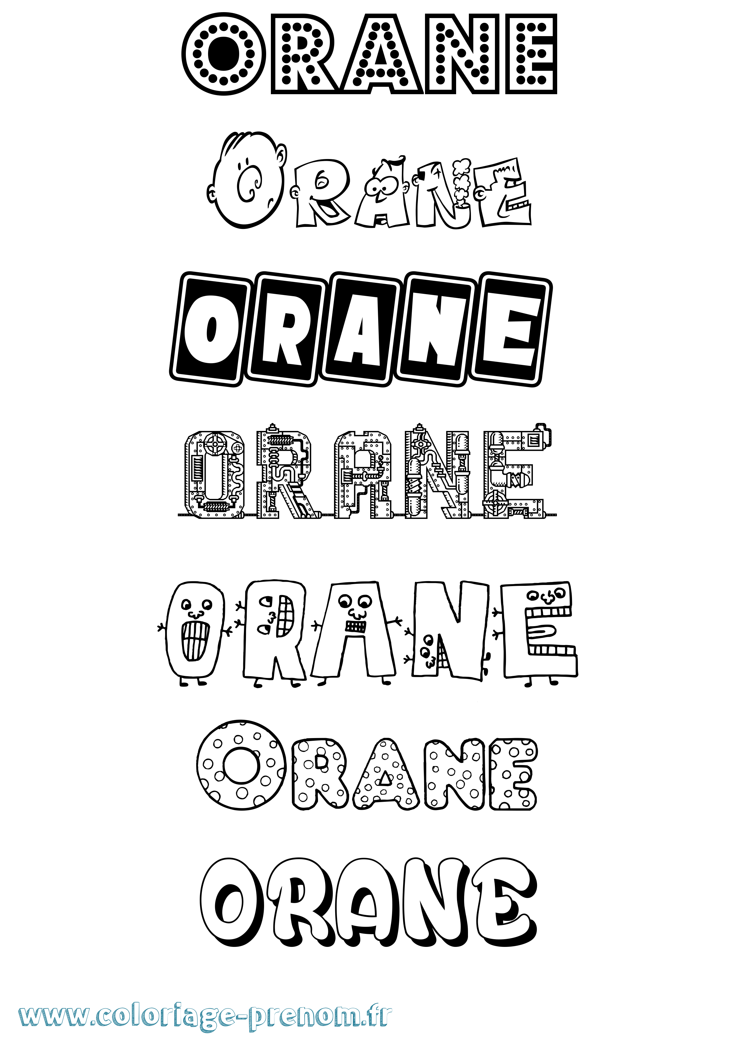 Coloriage Orane Fun Coloriage prénom Orane Fun