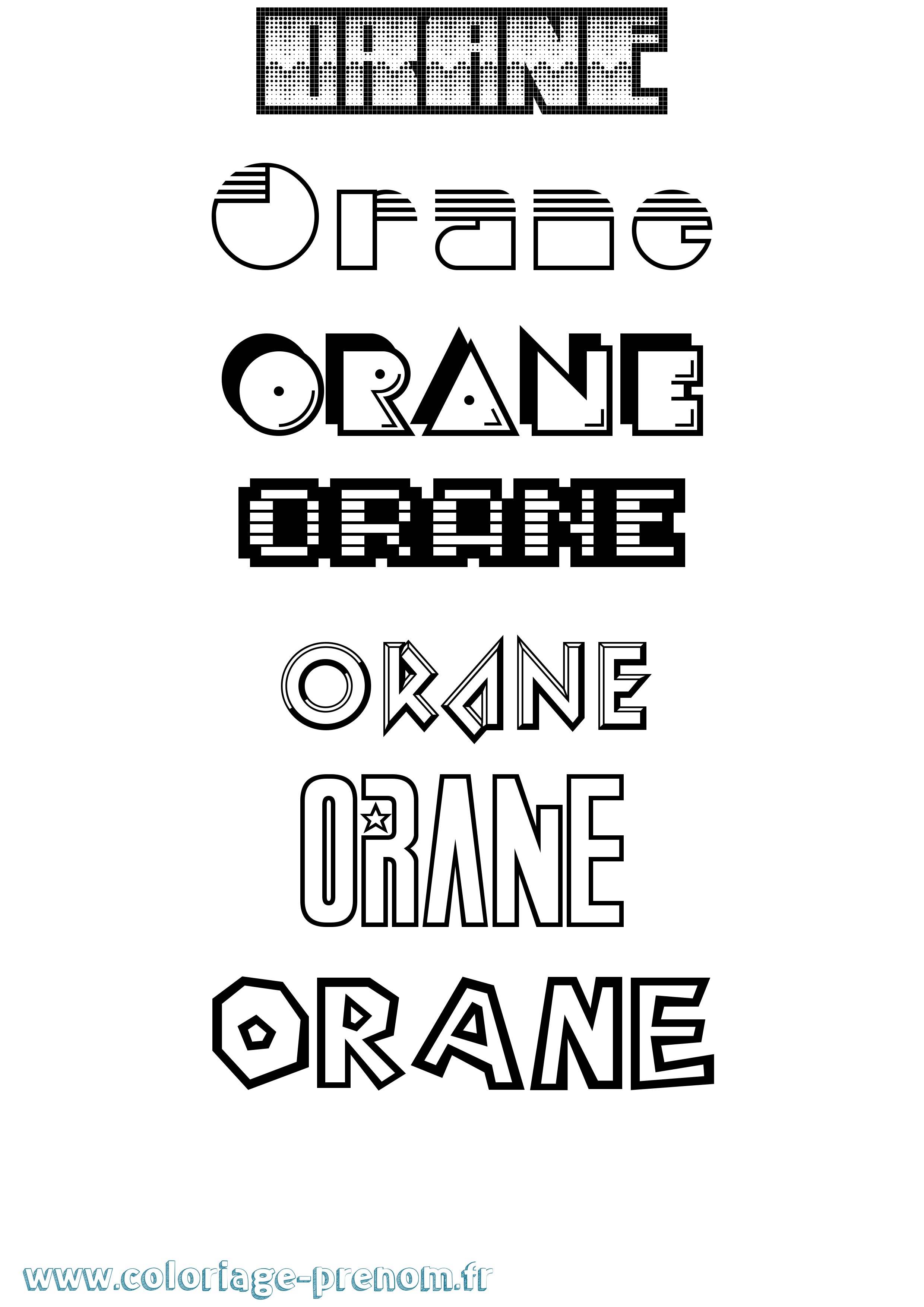 Coloriage Orane Jeux Vidéos Coloriage prénom Orane Jeux Vidéos