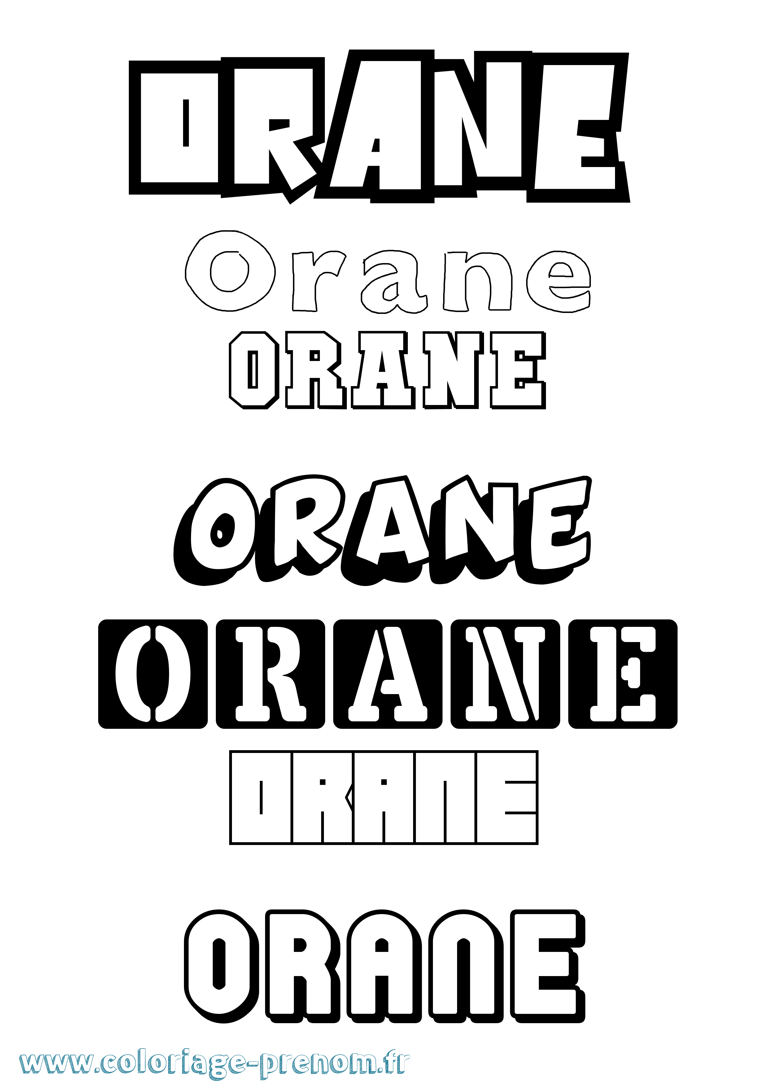 Coloriage Orane Simple Coloriage prénom Orane Simple