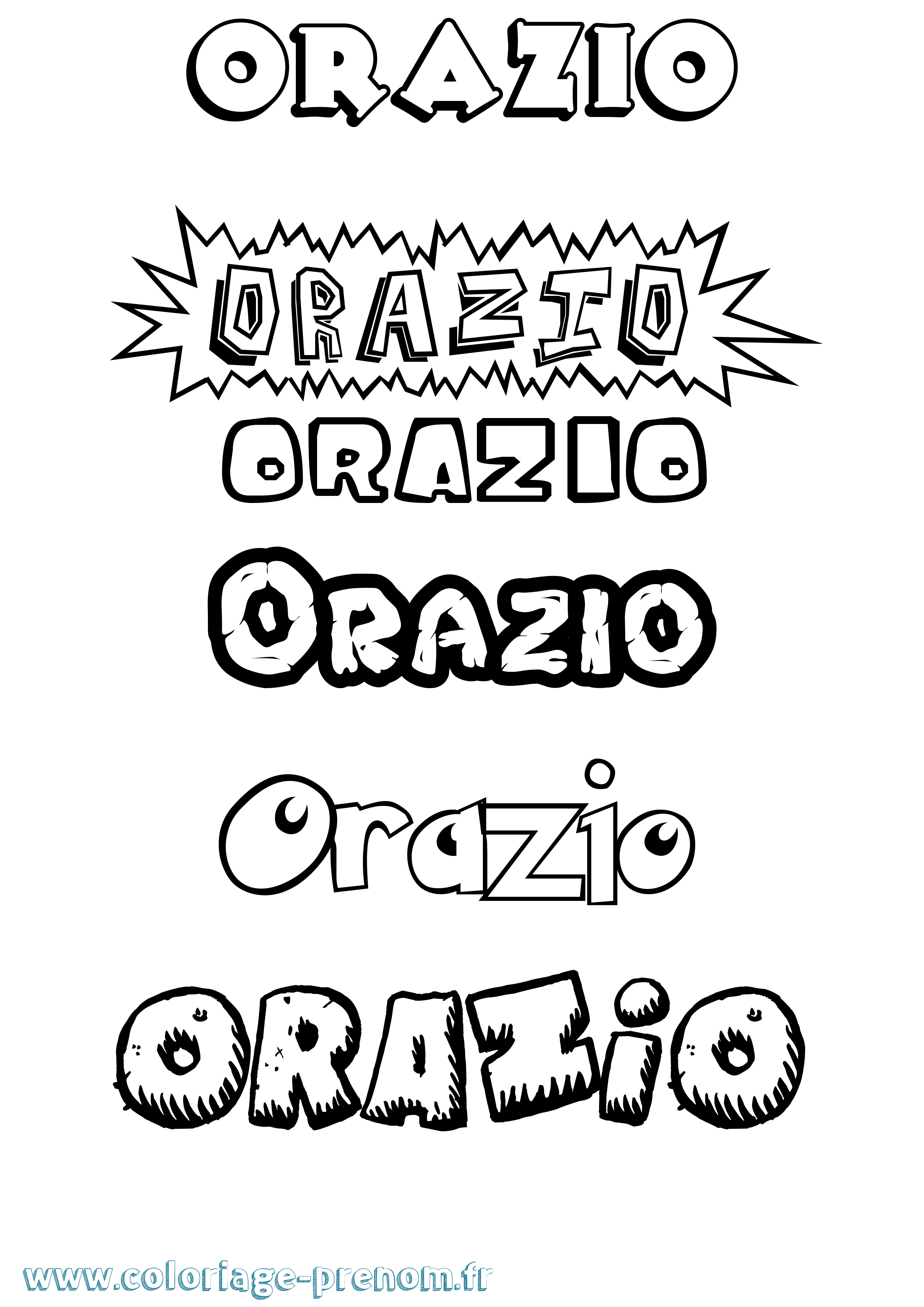 Coloriage prénom Orazio Dessin Animé