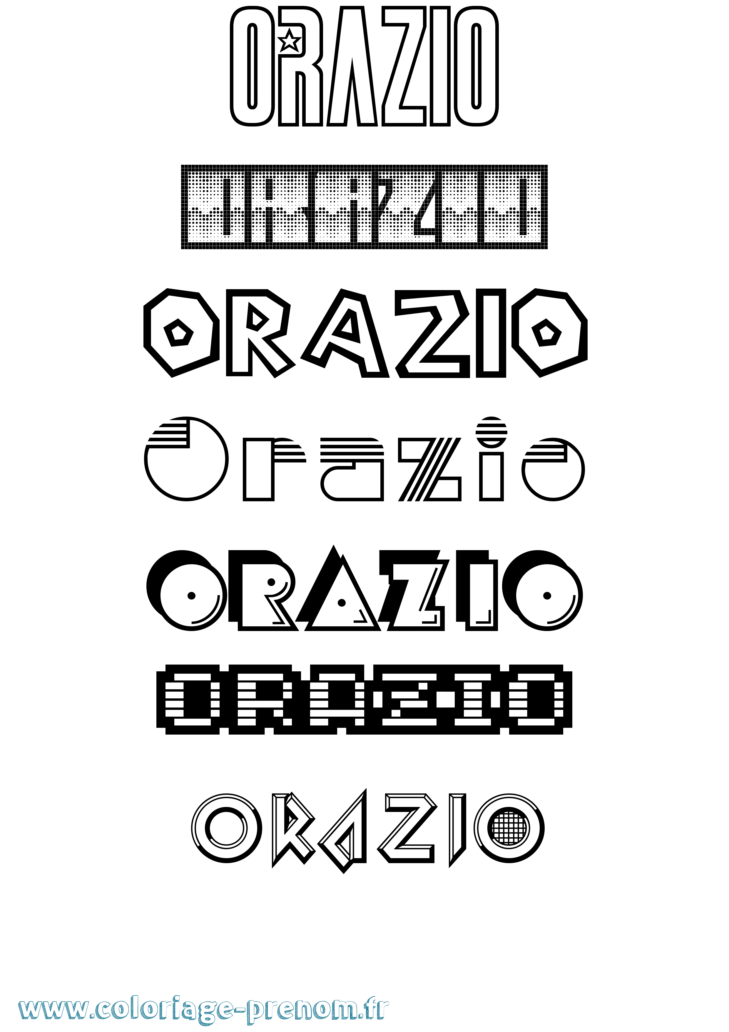 Coloriage prénom Orazio Jeux Vidéos