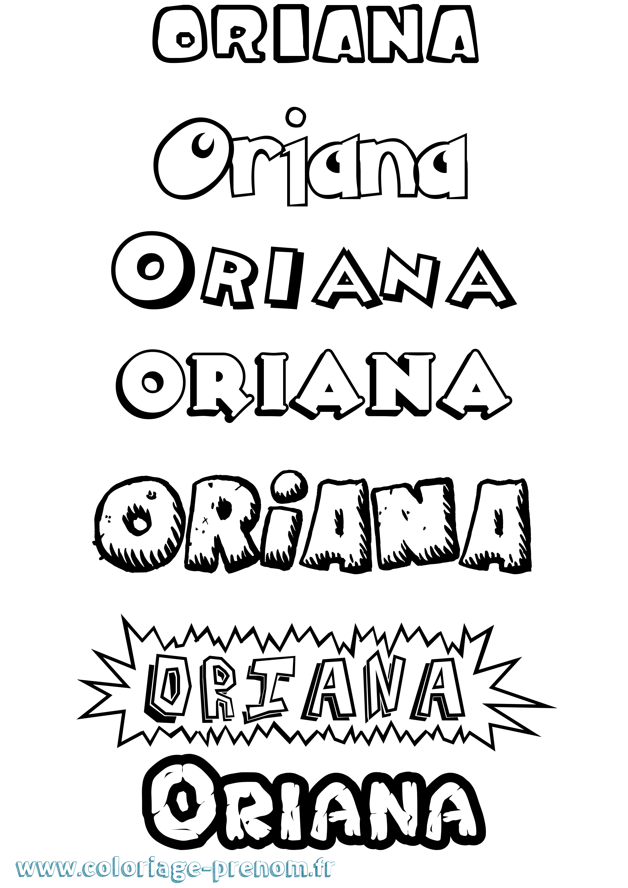 Coloriage Oriana Dessin Animé Coloriage prénom Oriana Dessin Animé