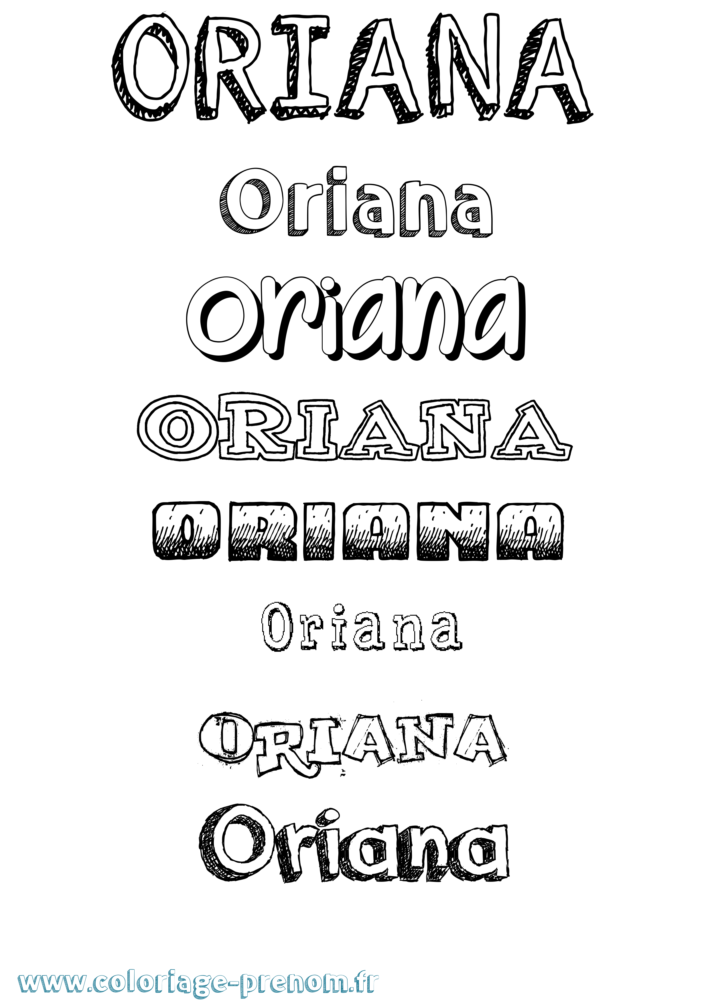 Coloriage Oriana Dessiné Coloriage prénom Oriana Dessiné