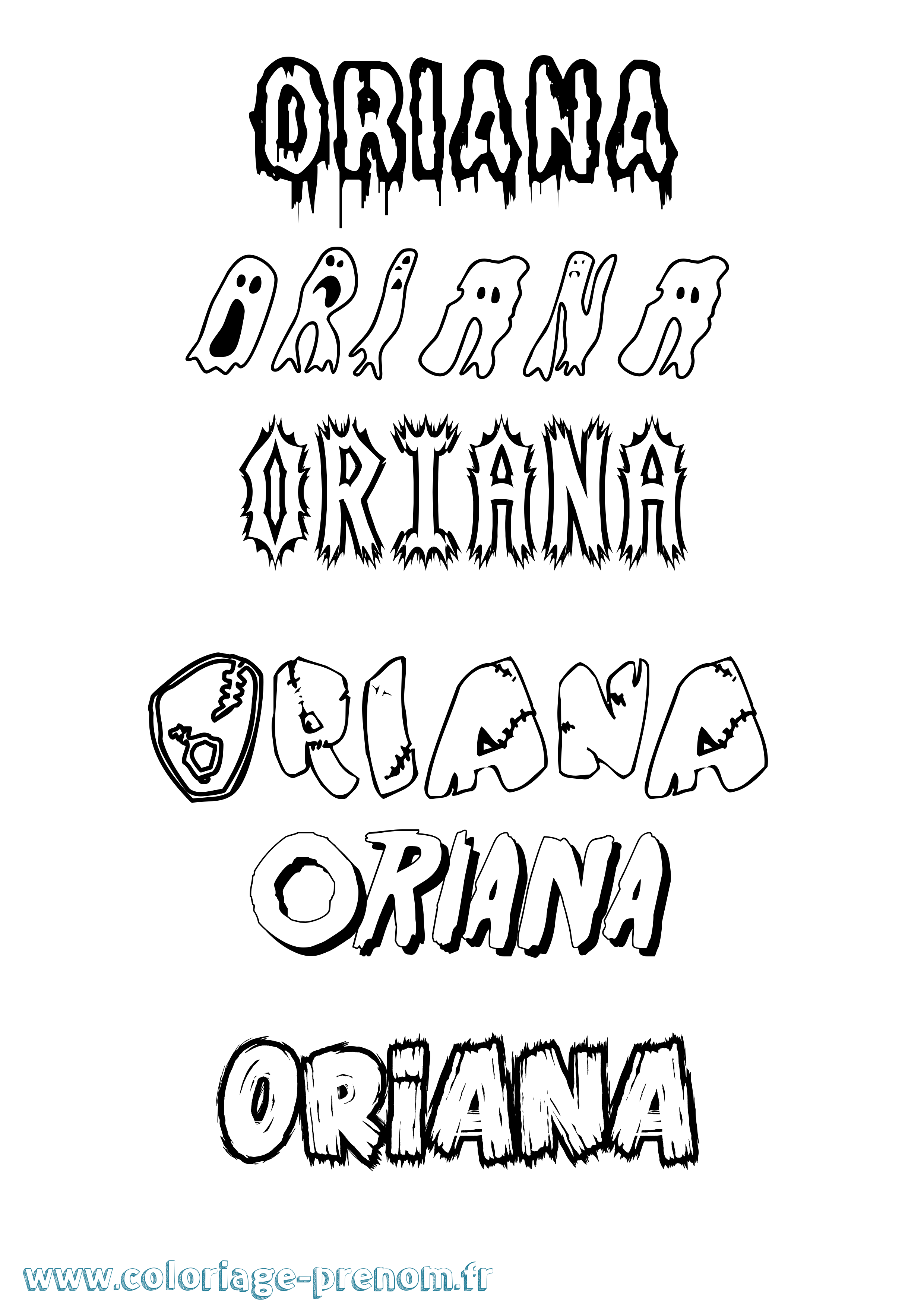 Coloriage Oriana Frisson Coloriage prénom Oriana Frisson