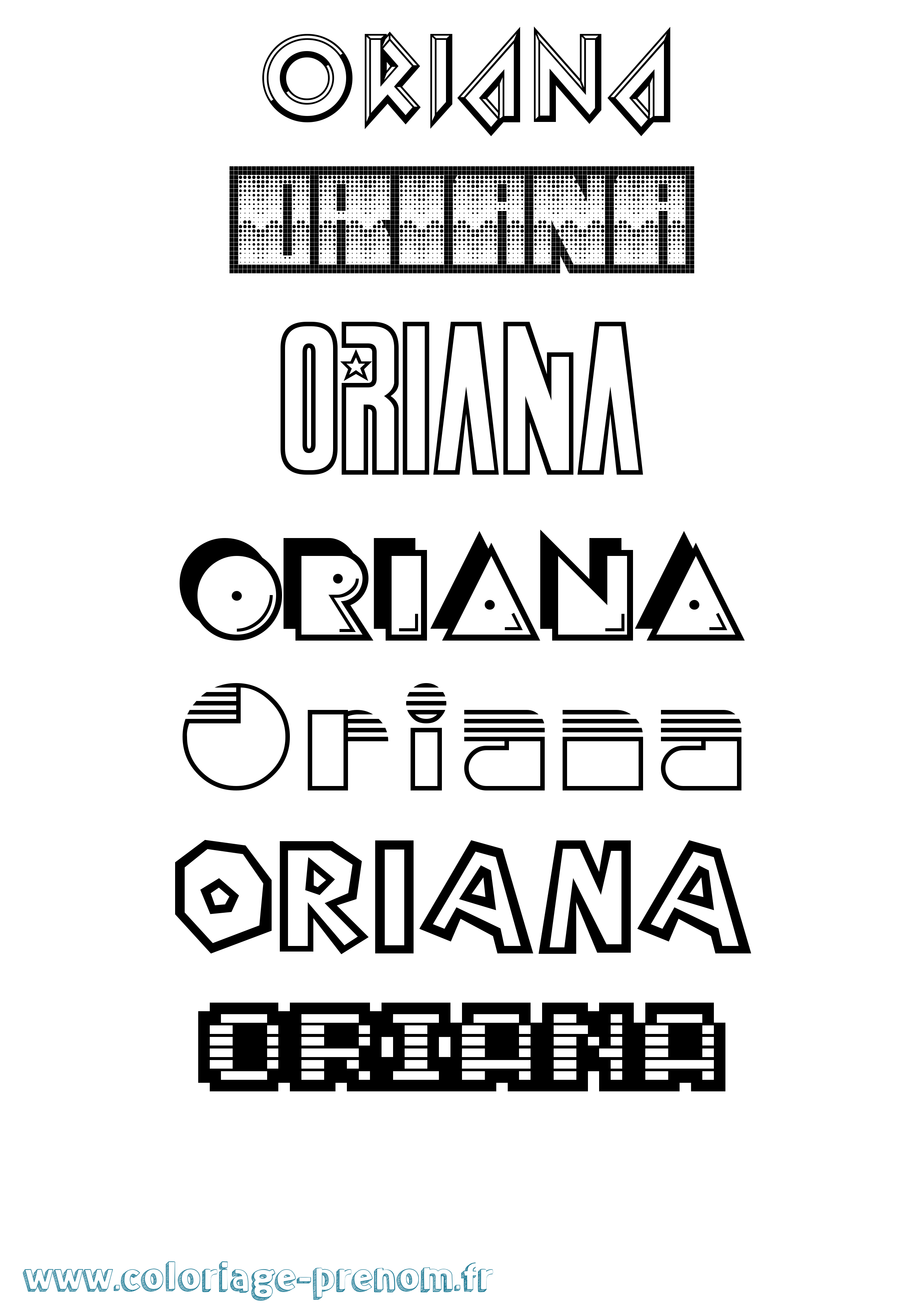 Coloriage Oriana Jeux Vidéos Coloriage prénom Oriana Jeux Vidéos