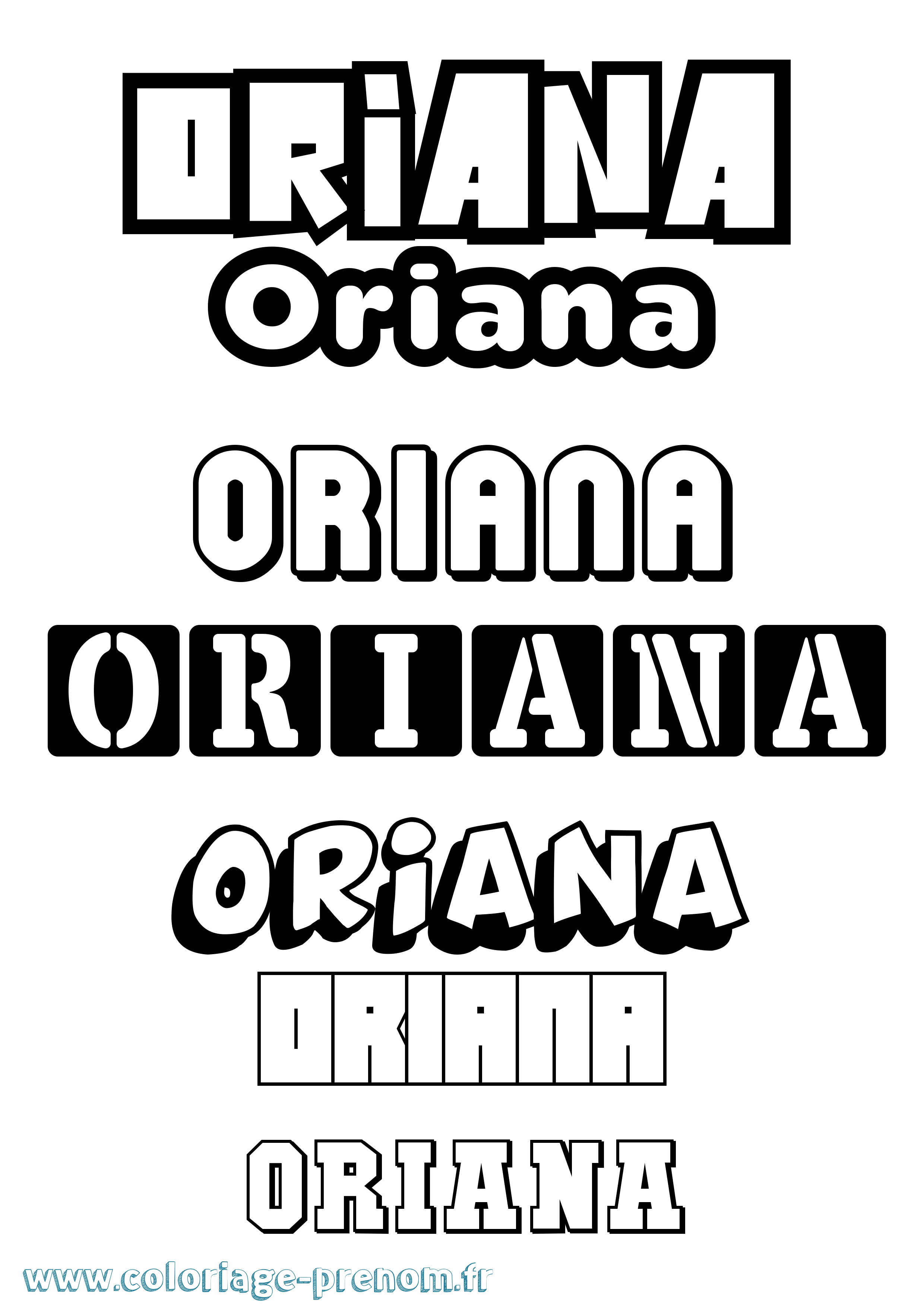 Coloriage Oriana Simple Coloriage prénom Oriana Simple