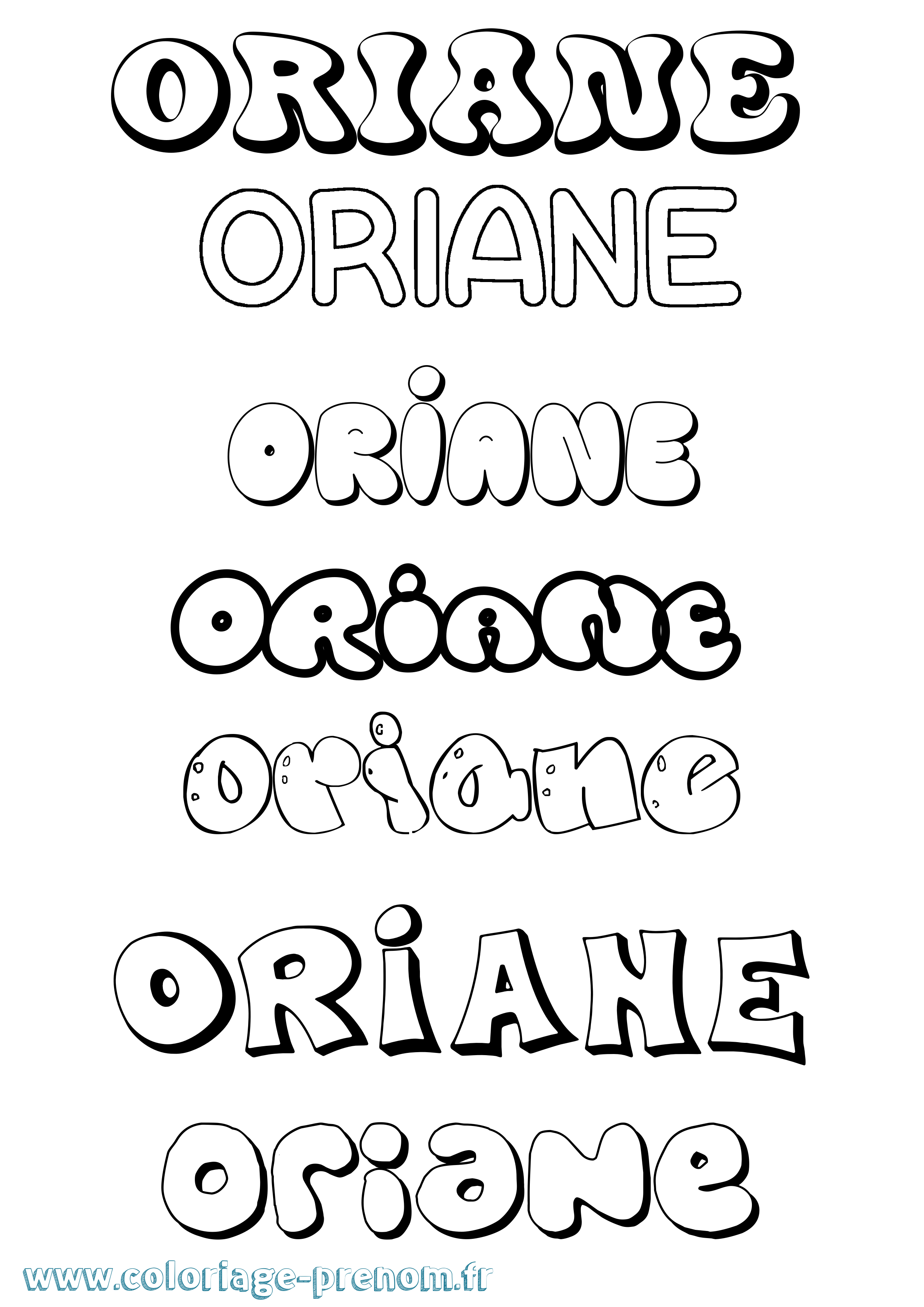Coloriage Oriane Coloriage prénom Oriane