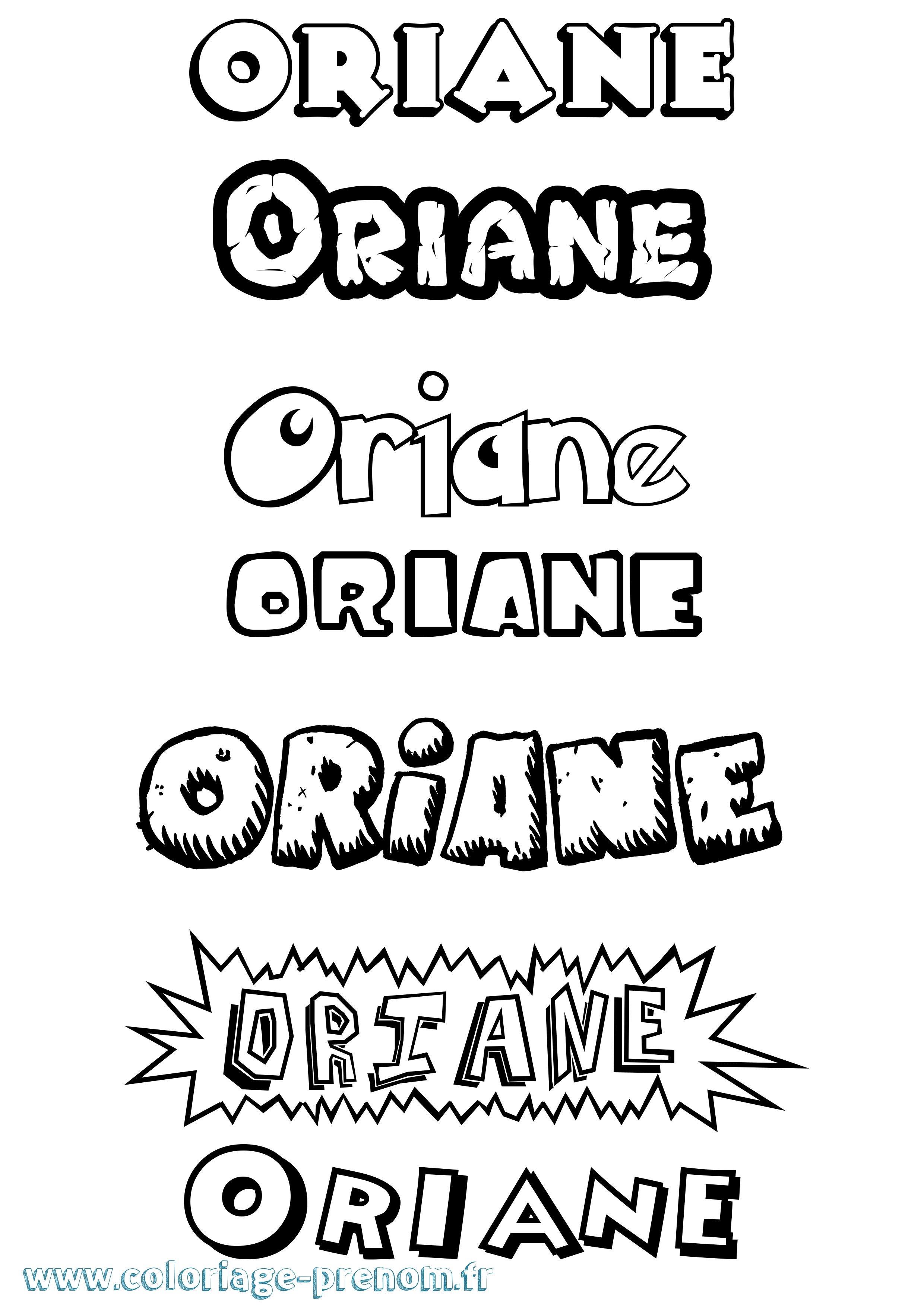 Coloriage Oriane Coloriage prénom Oriane
