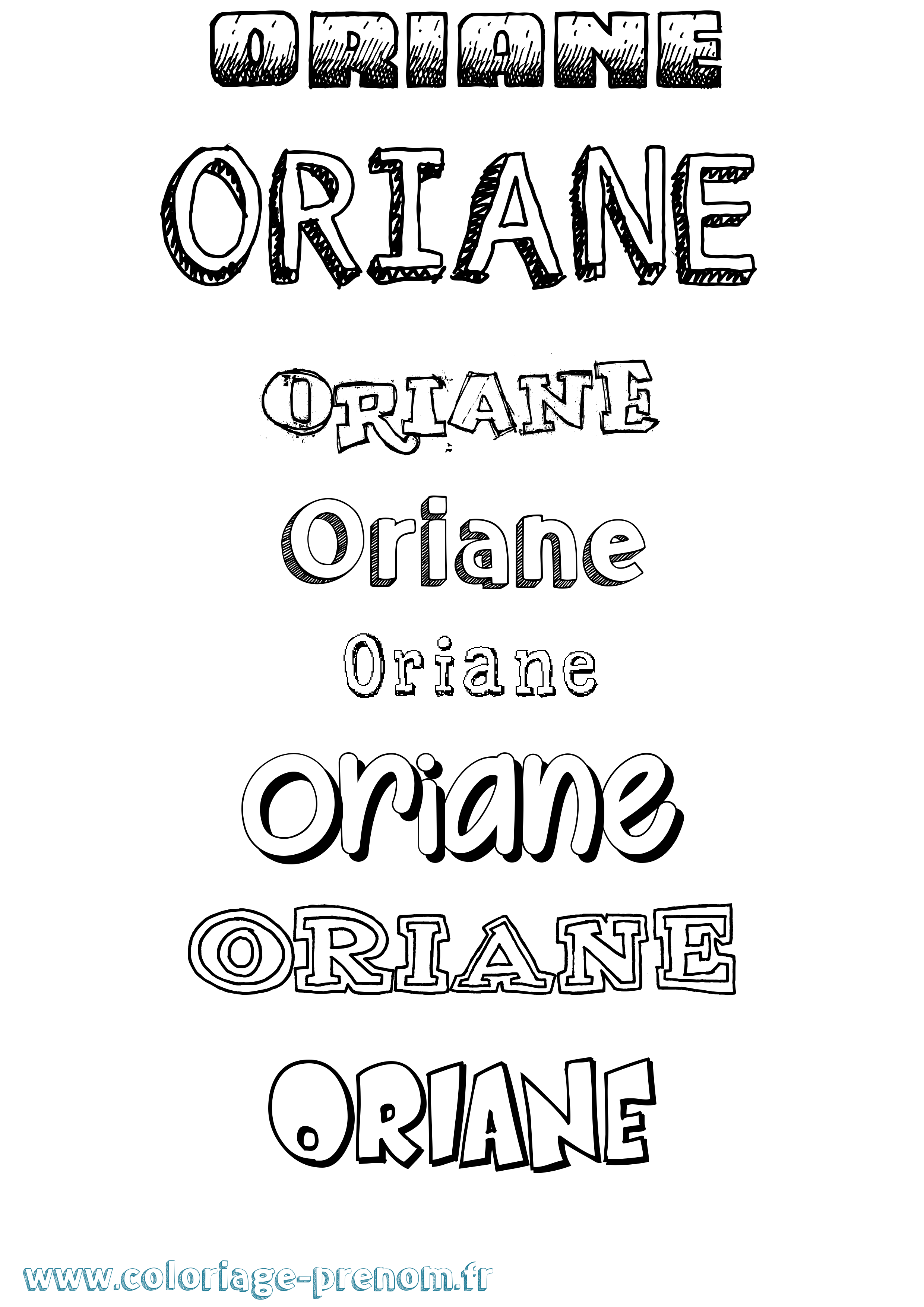 Coloriage Oriane Coloriage prénom Oriane